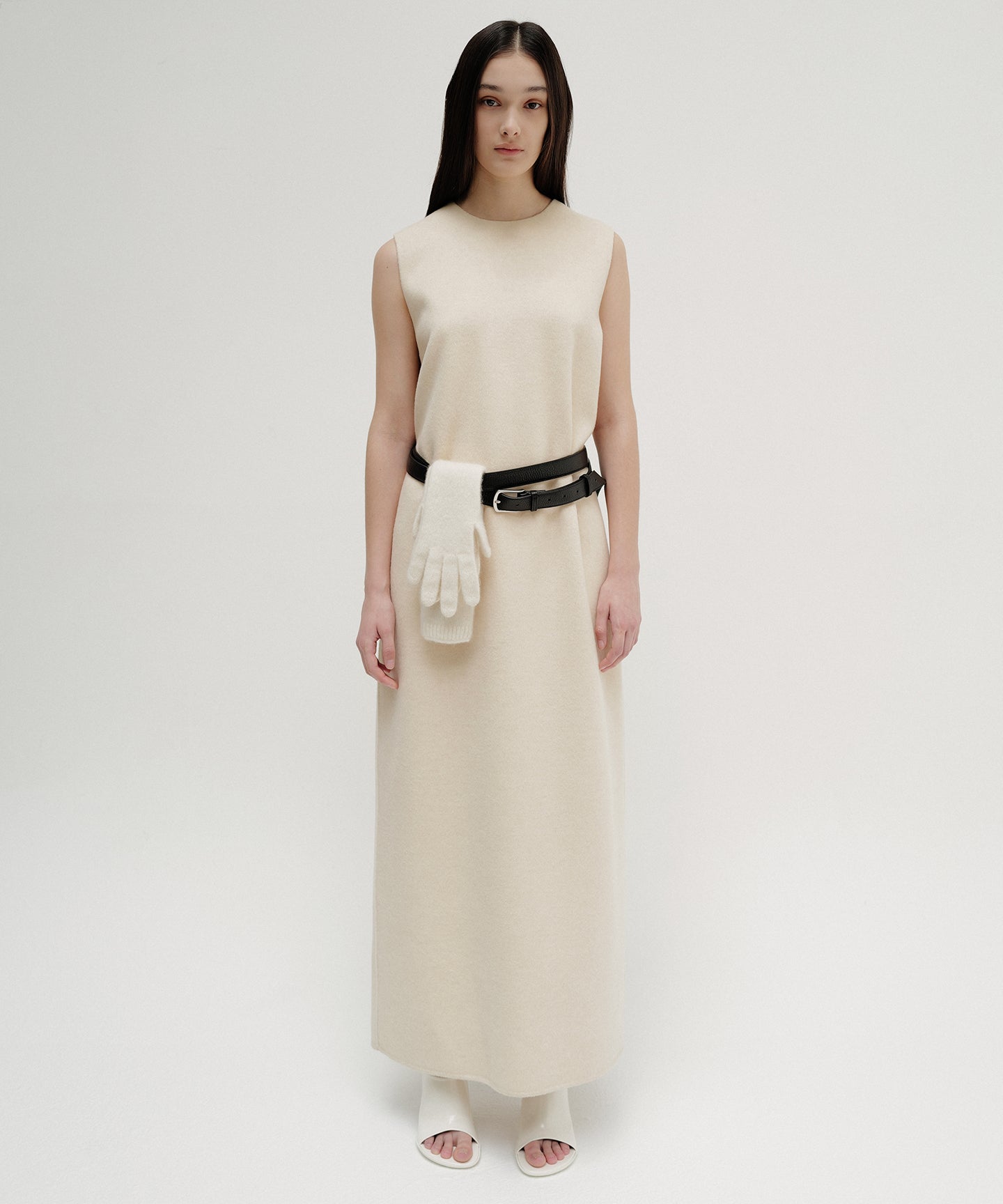 WOOL CASHMERE  REVER WITH CLEAR  / DRESS