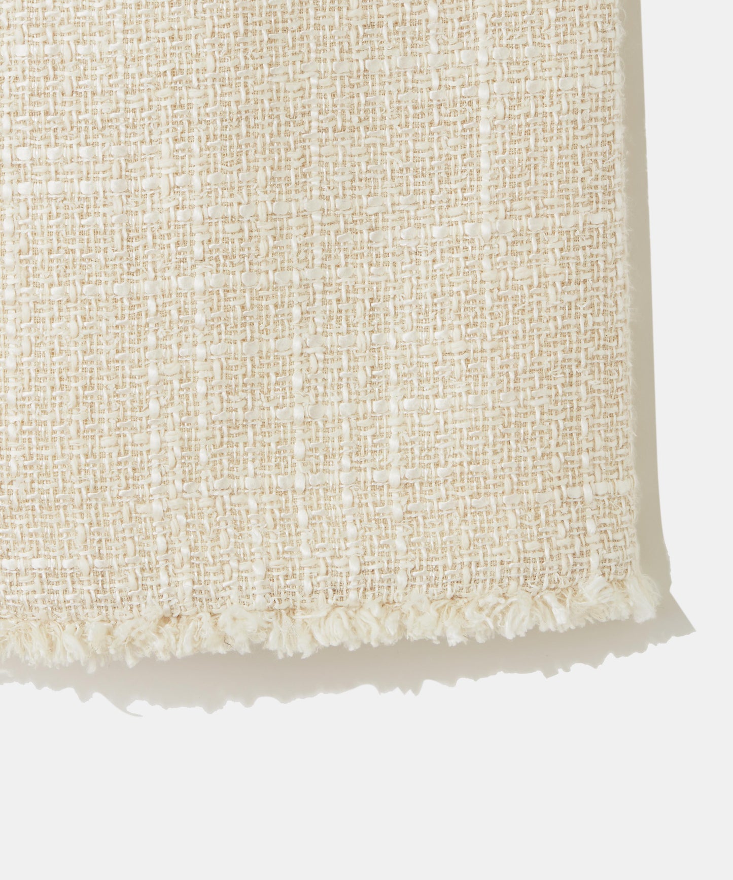 SILK LINEN TWEED / FRINGE CREWNECK TOP