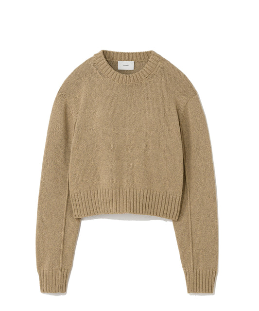 GIMA COTTON SILK WASHI / CROPPED CREWNECK SWEATER