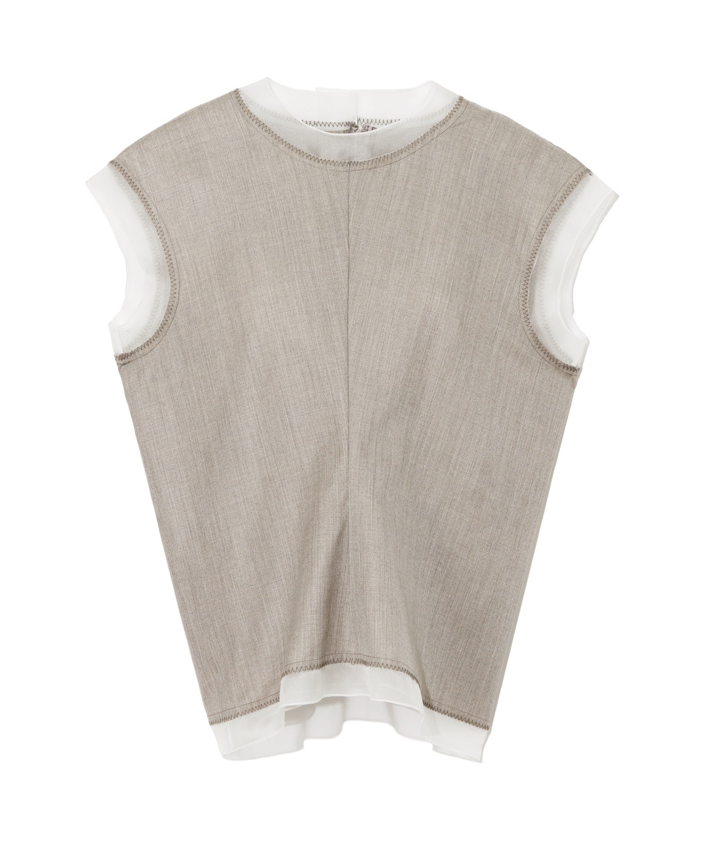 WOOL SILK TROPICAL / KASHIGU SLEEVELESS BLOUSE