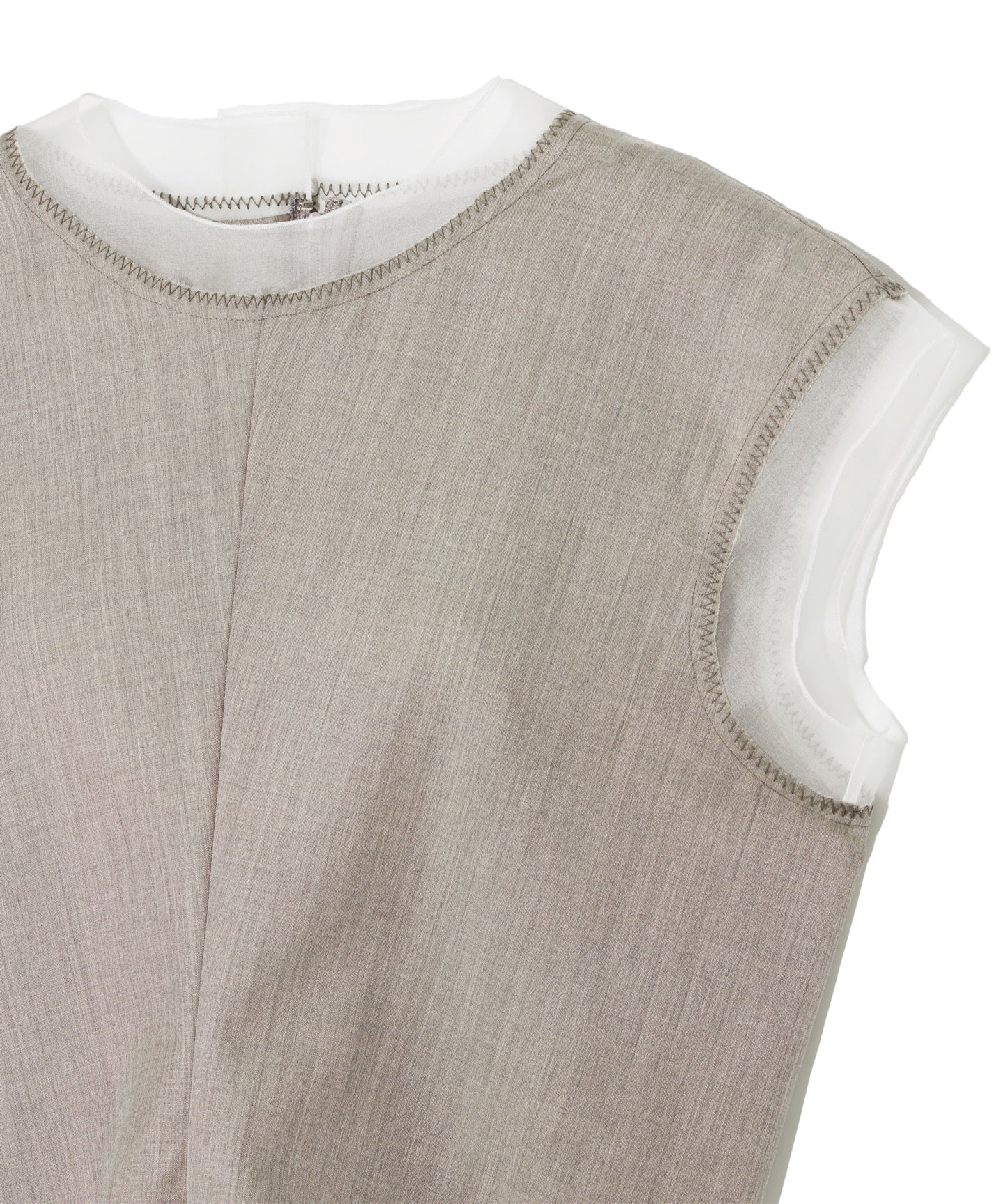 WOOL SILK TROPICAL / KASHIGU SLEEVELESS BLOUSE