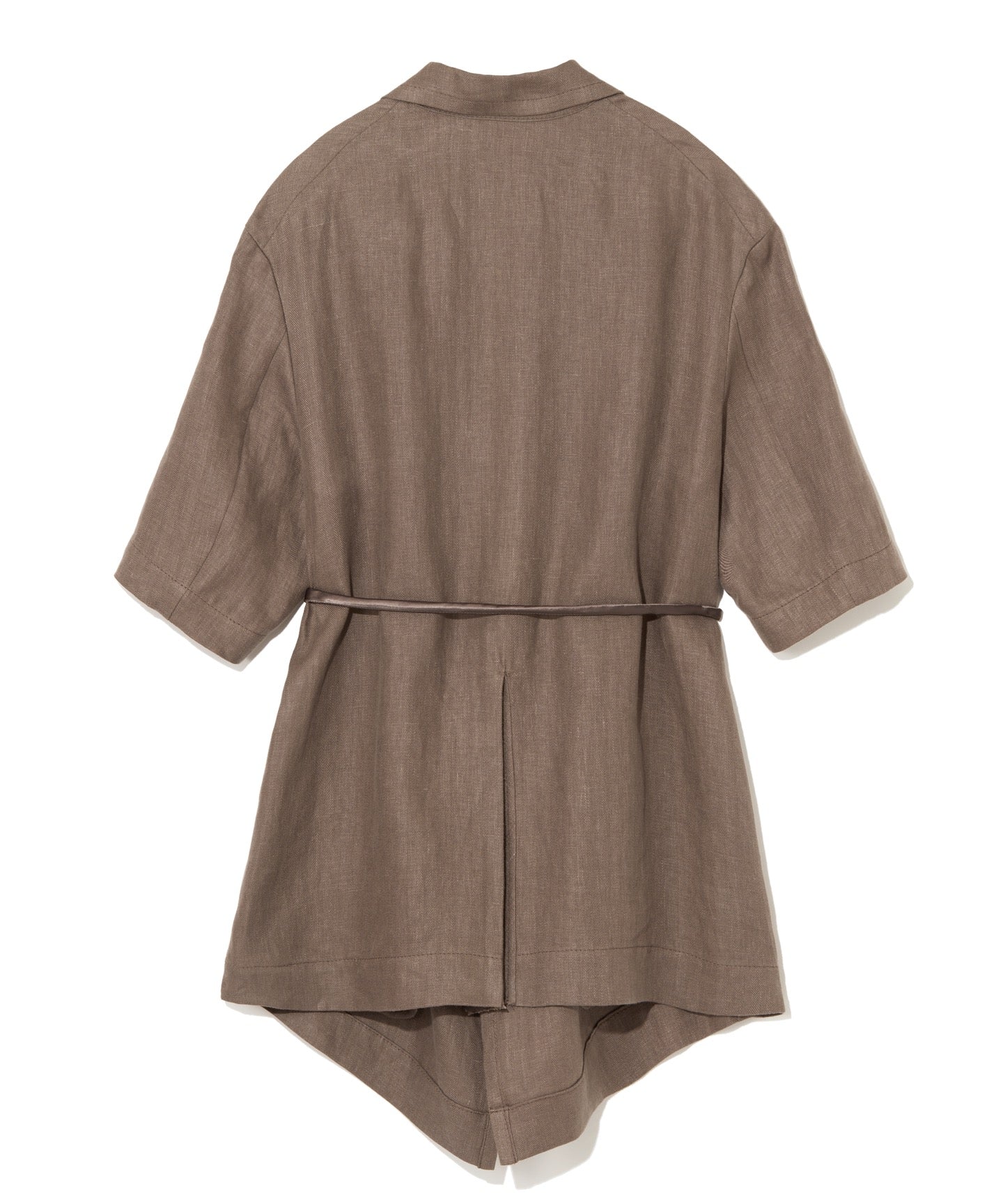 LINEN HERRINGBONE / DRAPEFRONT HALFSLEEVE JACKET