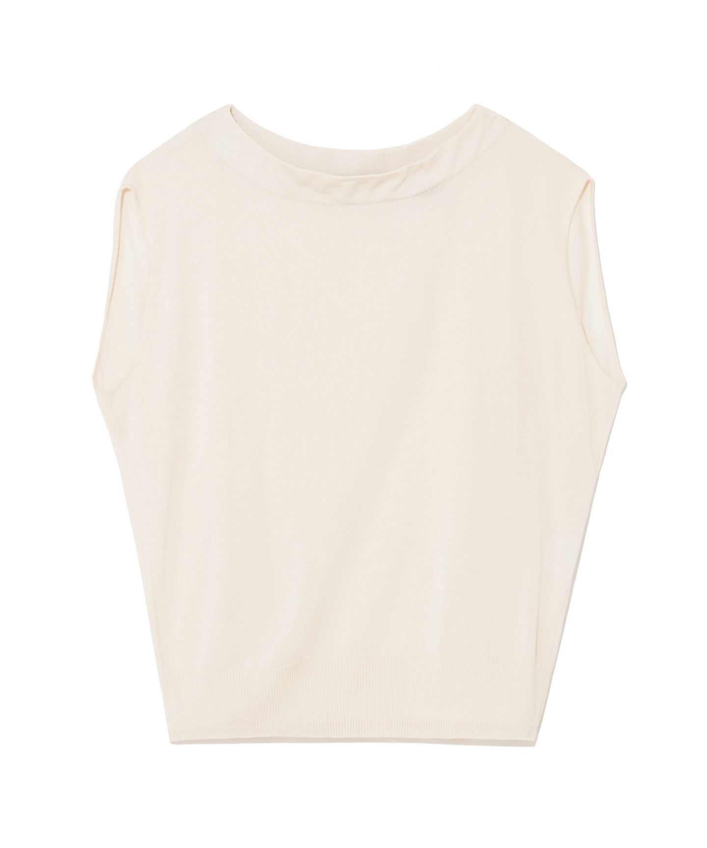 SILK RAYON / RD NK SLEEVELESS