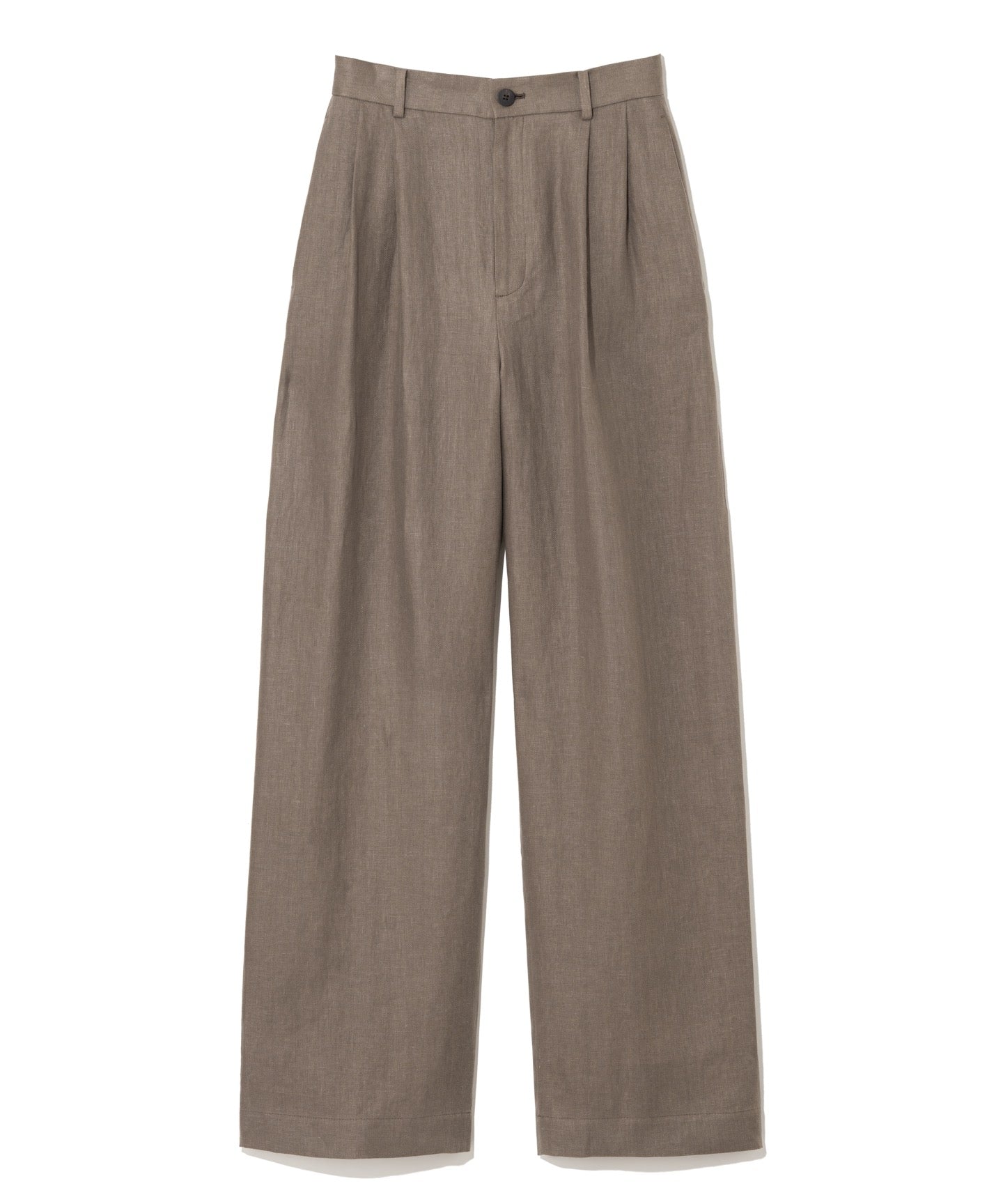 LINEN HERRINGBONE / DOUBLE PLEATED TSUTSUMU PANTS