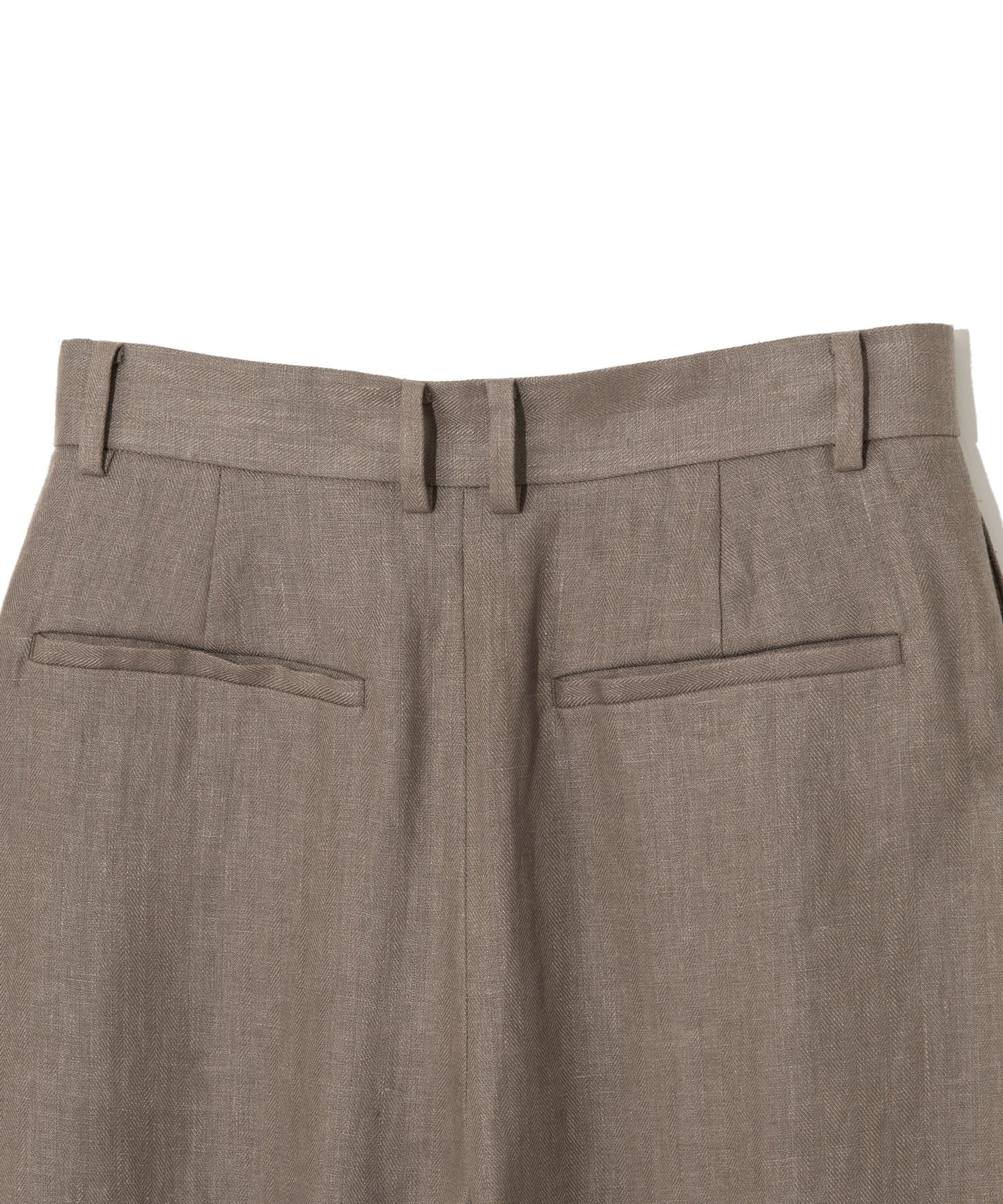 LINEN HERRINGBONE / DOUBLE PLEATED TSUTSUMU PANTS