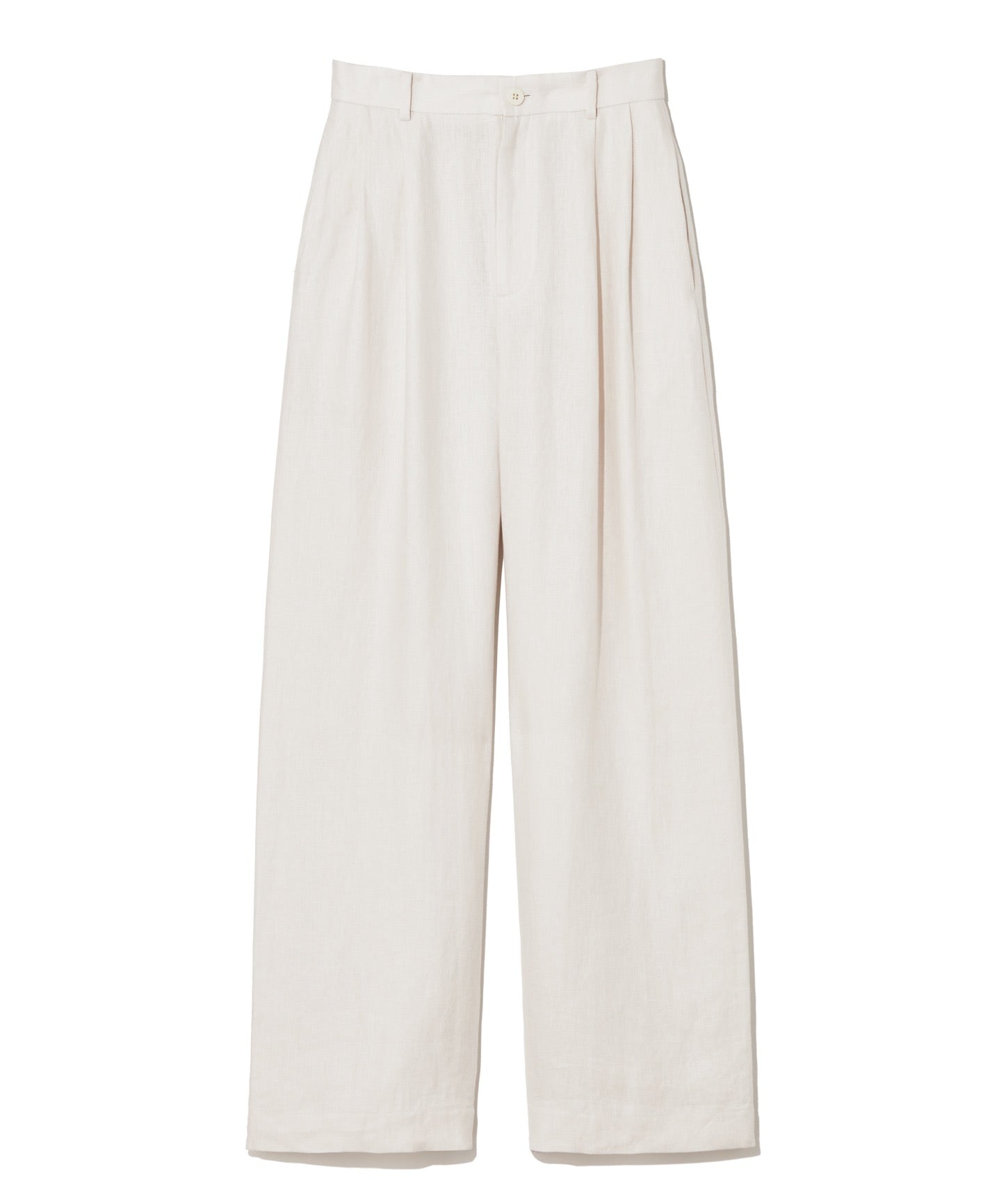 LINEN HERRINGBONE / DOUBLE PLEATED TSUTSUMU PANTS