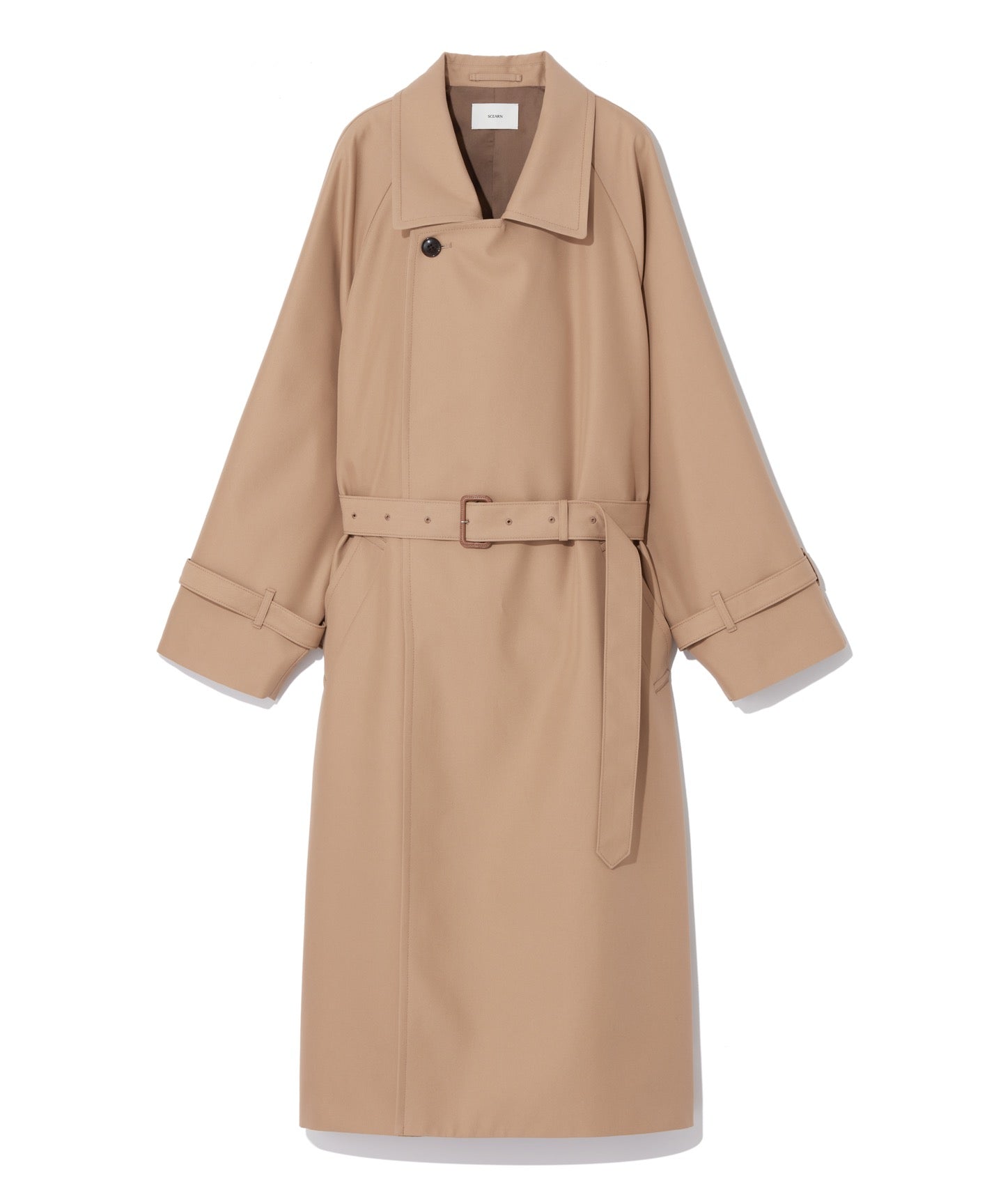 COTTON POLYESTER GABARDINE / WRAP MINIMAL TRENCH COAT
