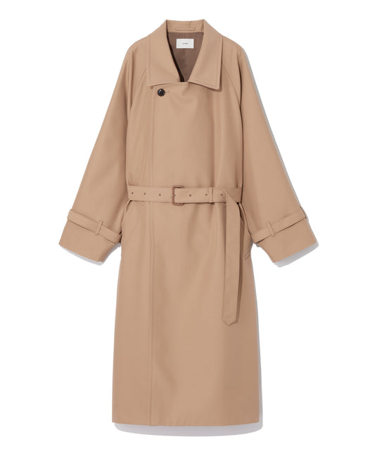COTTON POLYESTER GABARDINE / WRAP MINIMAL TRENCH COAT