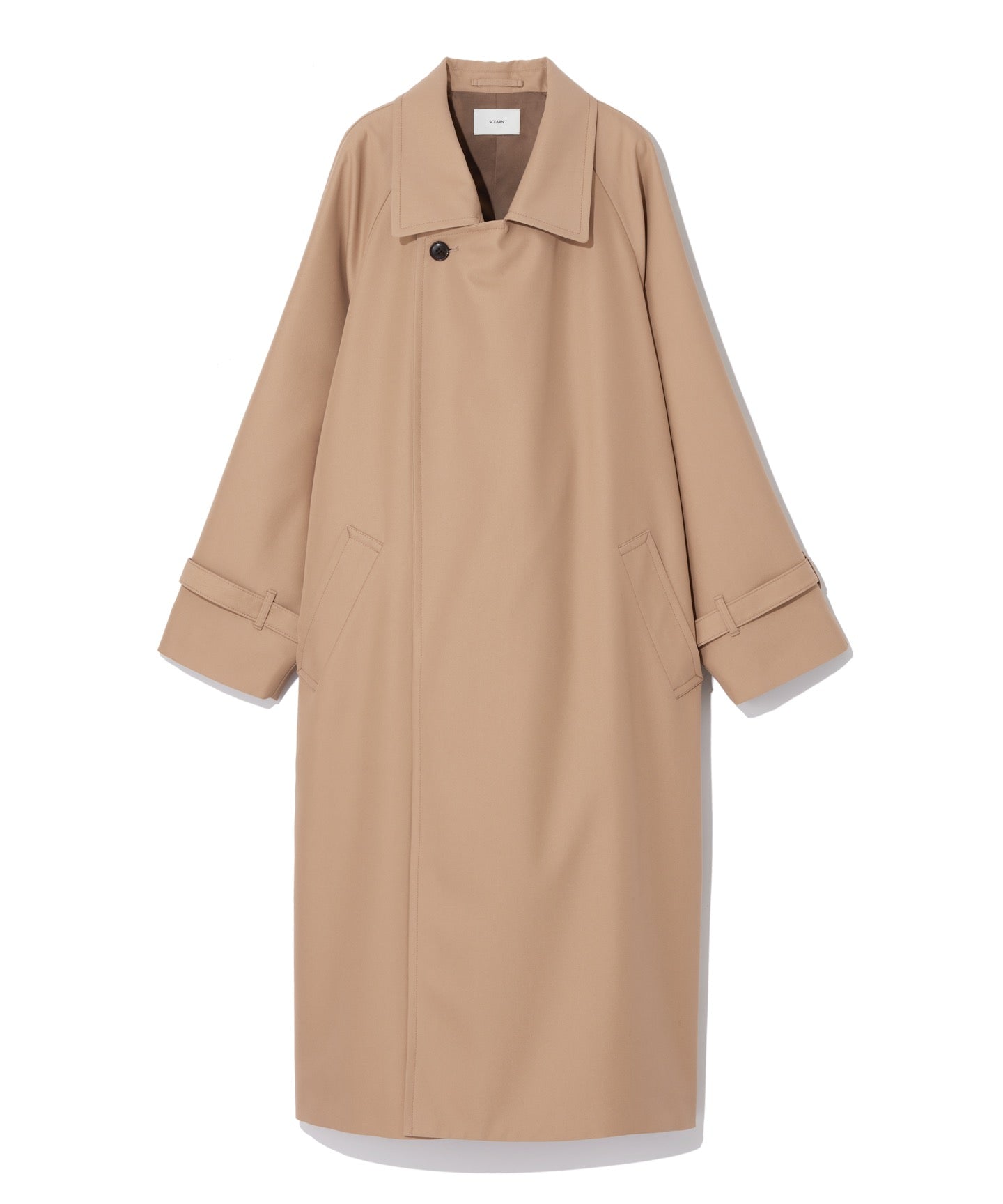 COTTON POLYESTER GABARDINE / WRAP MINIMAL TRENCH COAT
