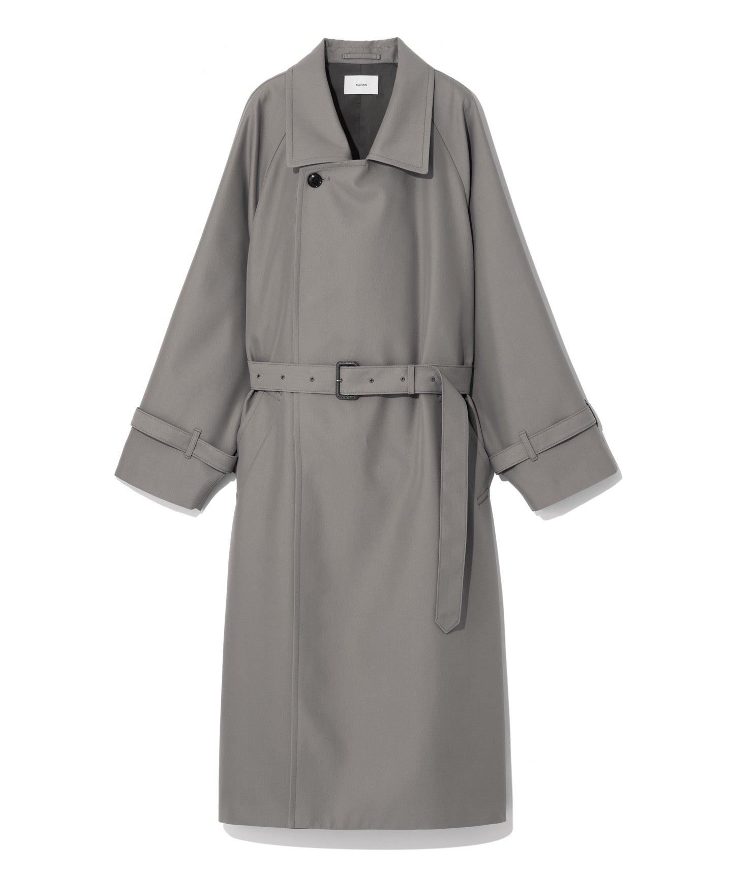 COTTON POLYESTER GABARDINE / WRAP MINIMAL TRENCH COAT