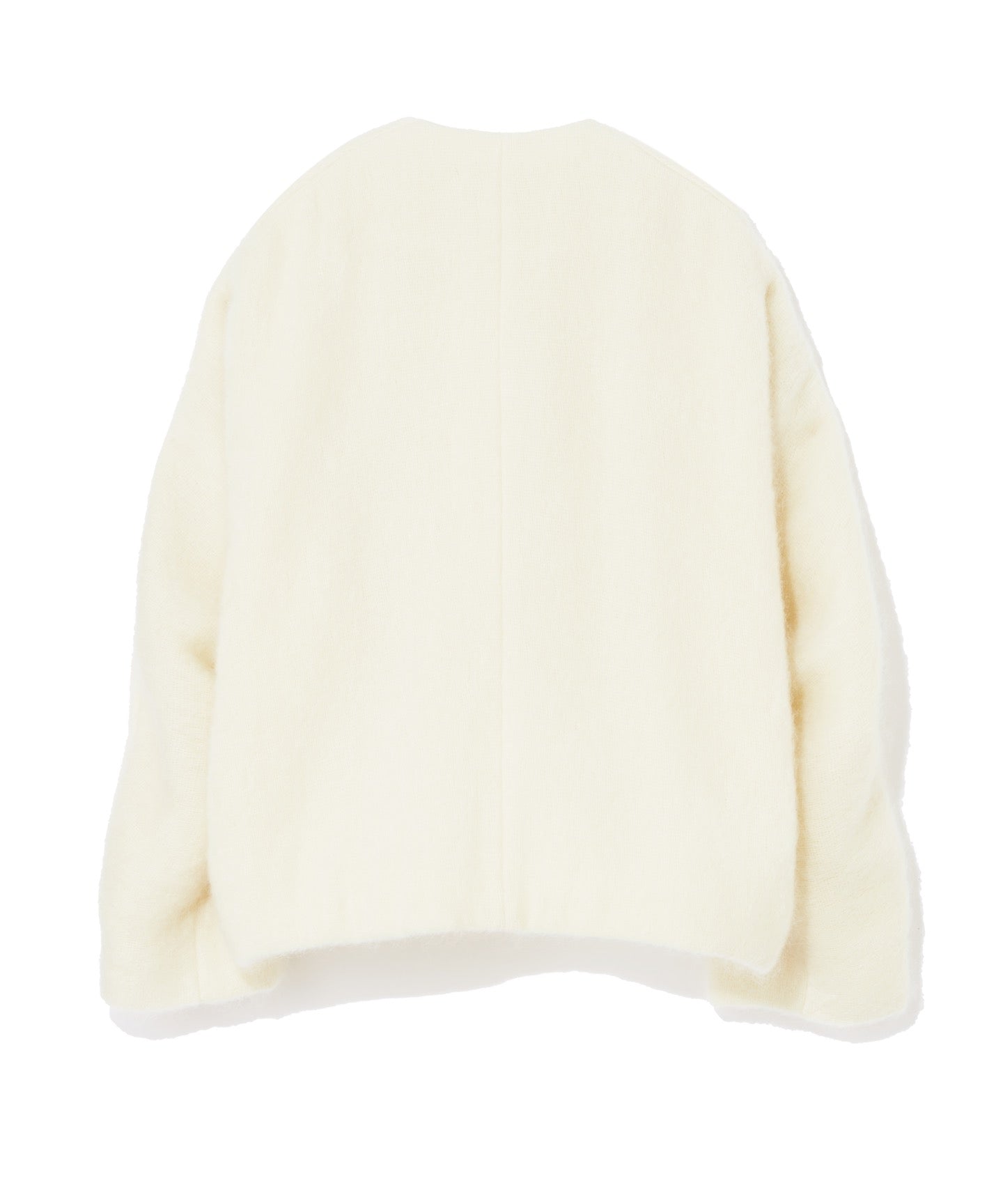 WOOL MOHAIR / NO COLLAR JACKET with STOLE and BROOCH