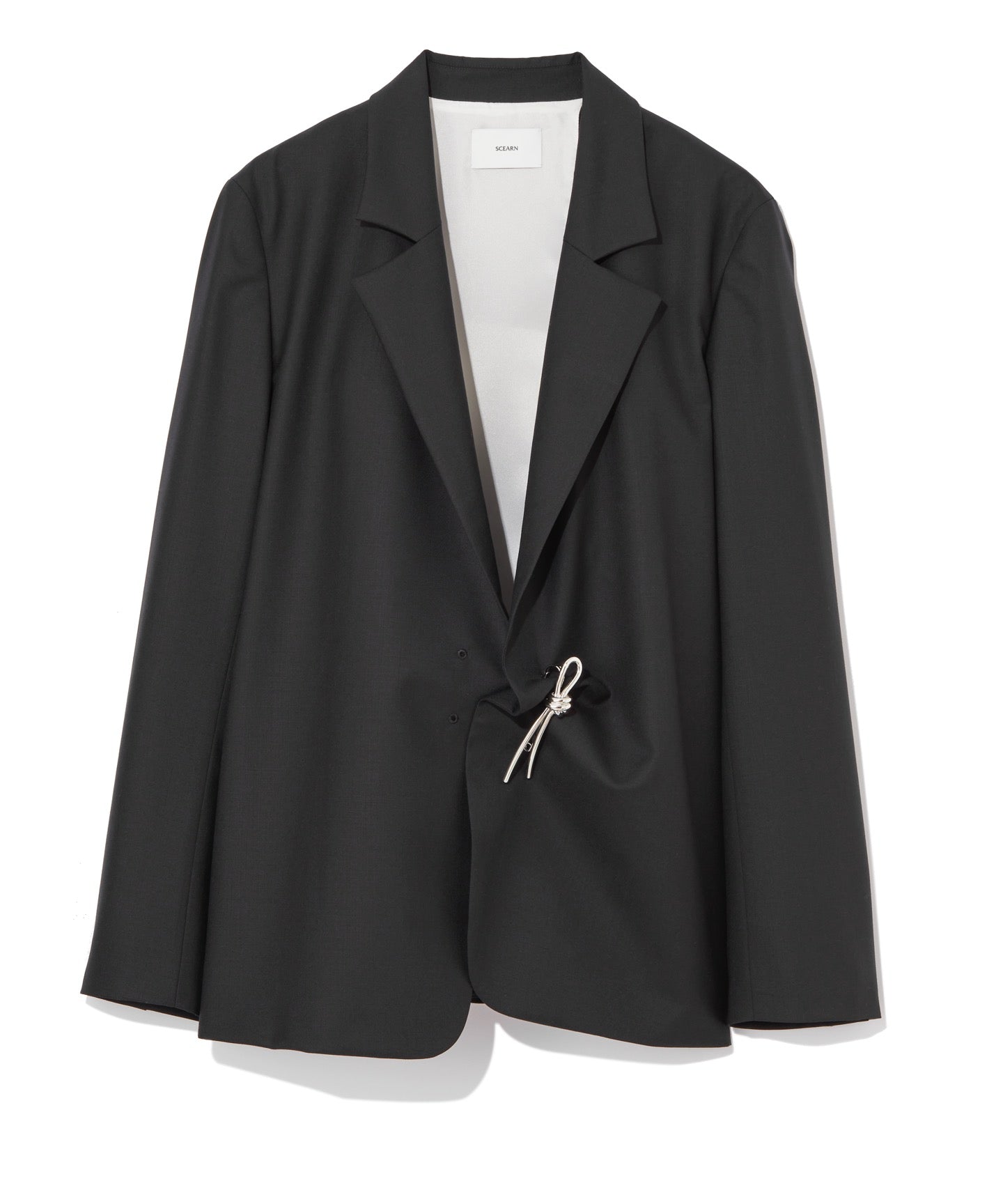 WOOL TROPICAL / BACK SLIT JACKET with BROOCH