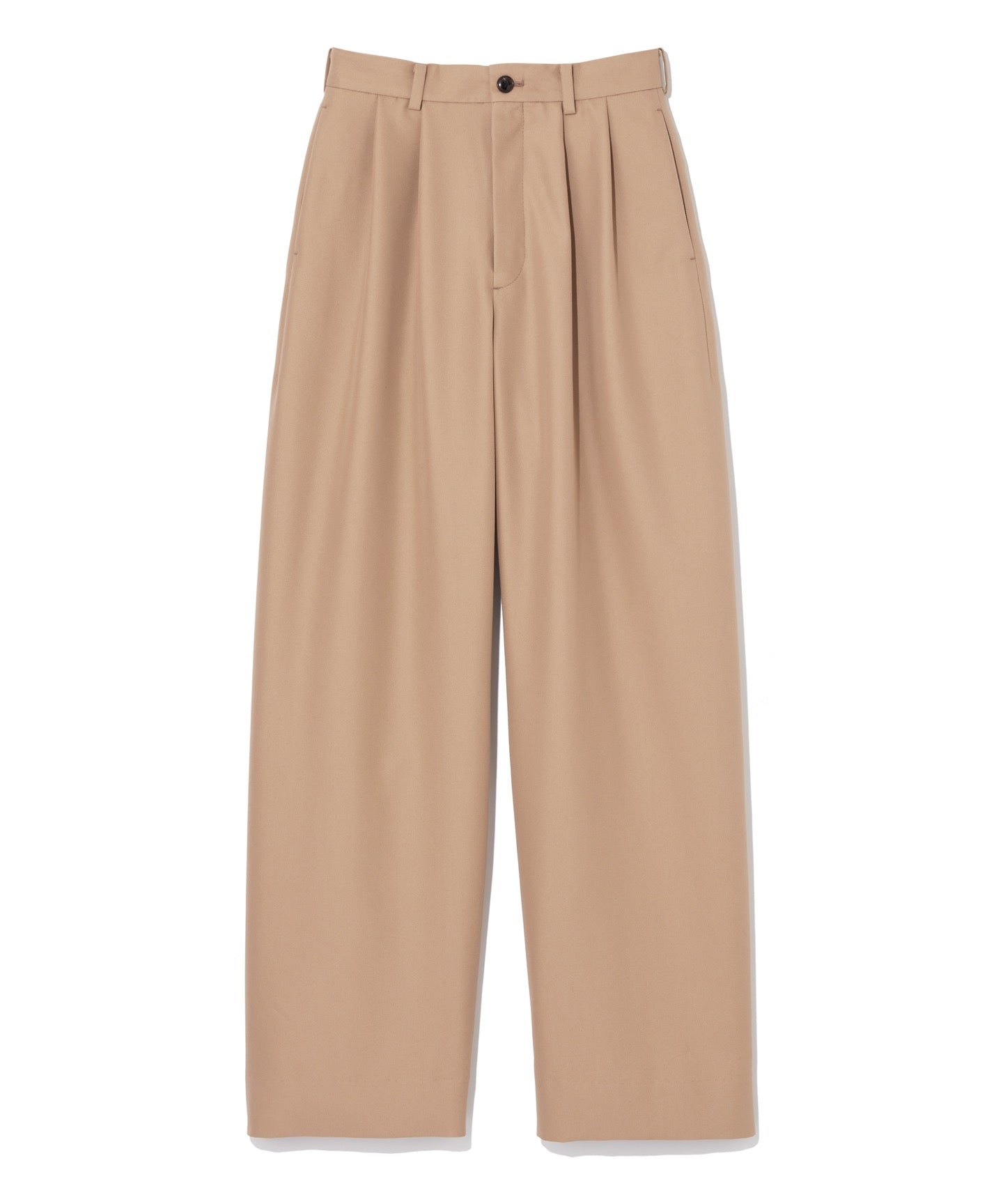 COTTON POLYESTER GABARDINE / DOUBLE PLEATED TSUTSUMU PANTS
