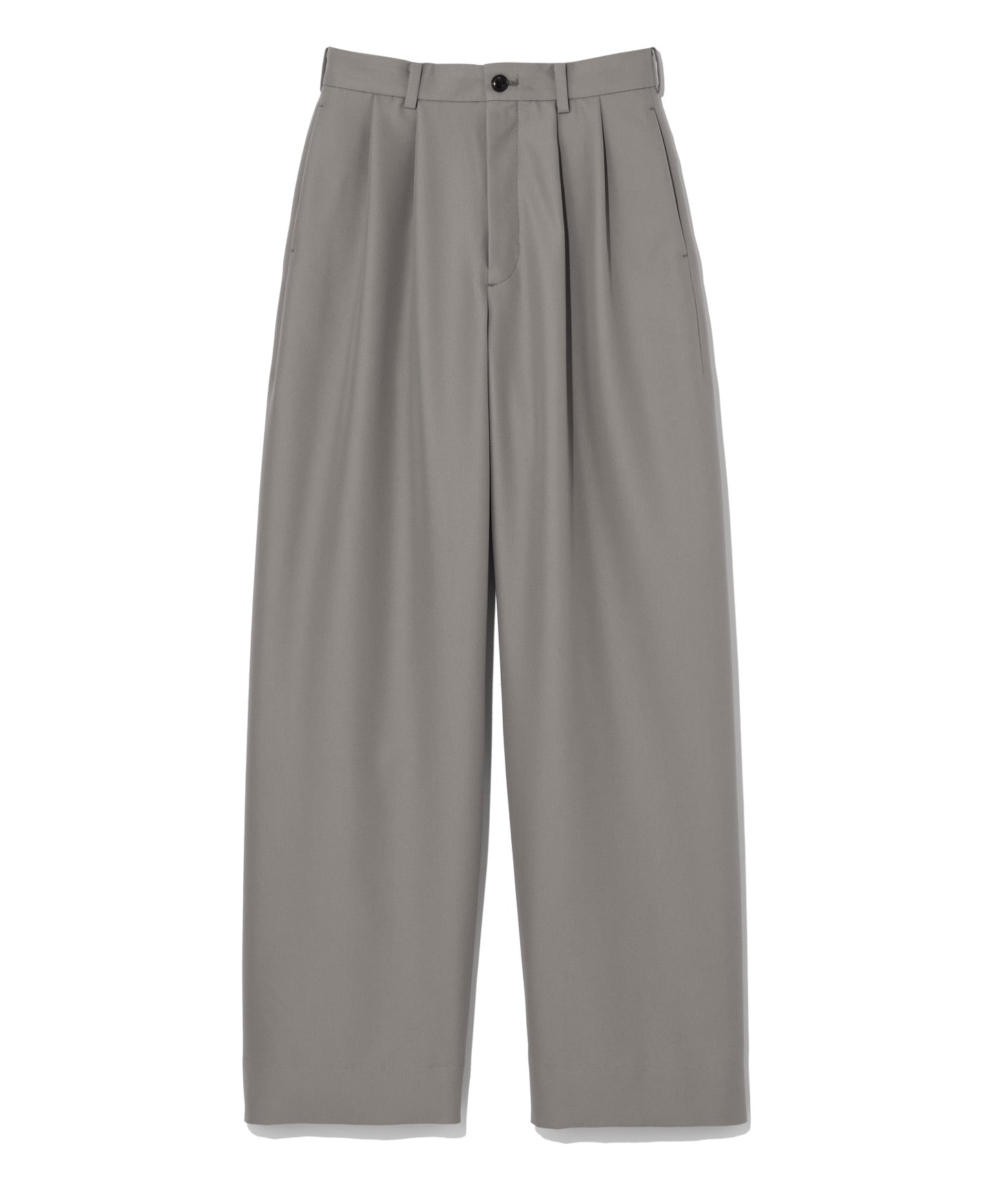 COTTON POLYESTER GABARDINE / DOUBLE PLEATED TSUTSUMU PANTS