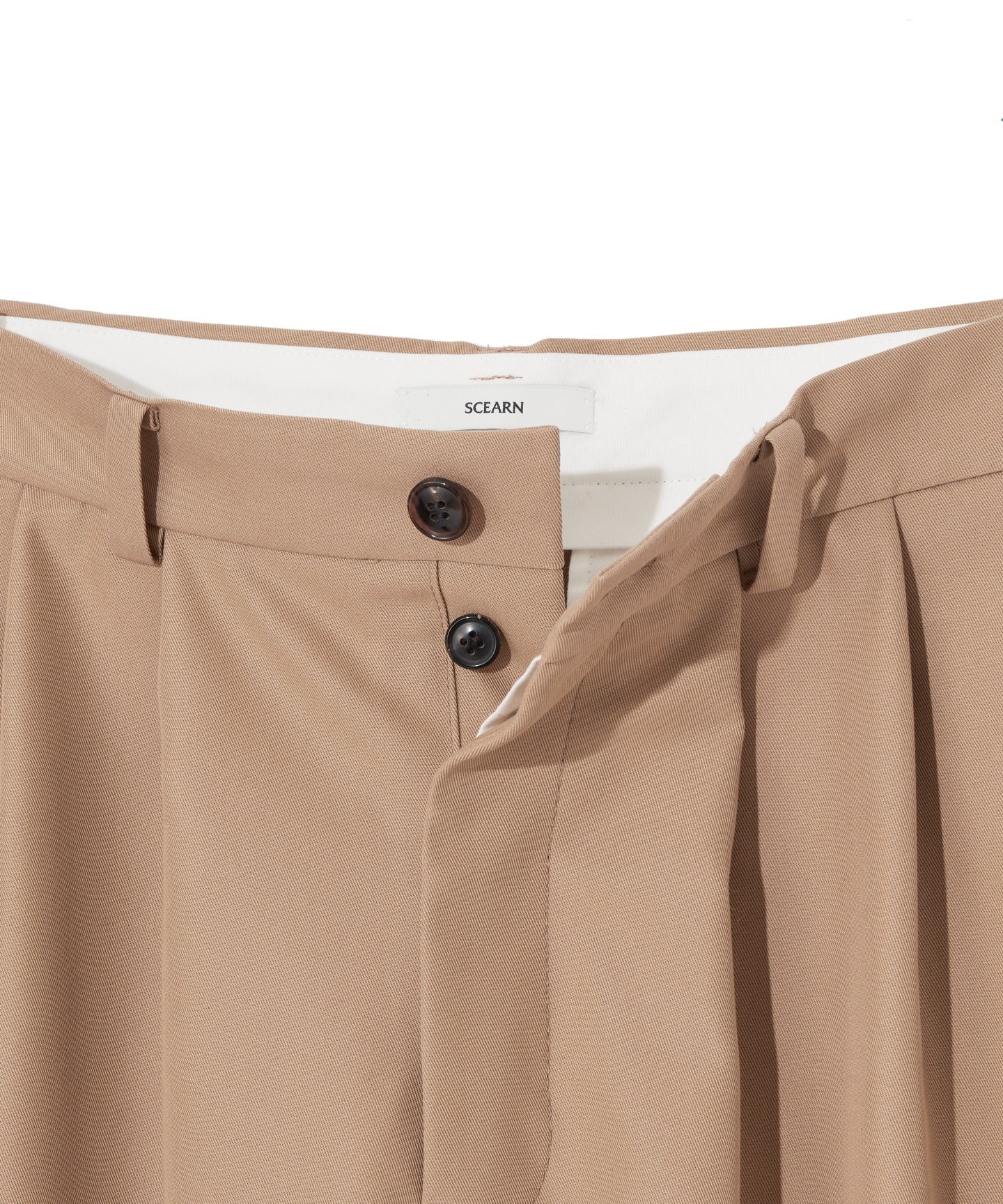 COTTON POLYESTER GABARDINE / DOUBLE PLEATED TSUTSUMU PANTS