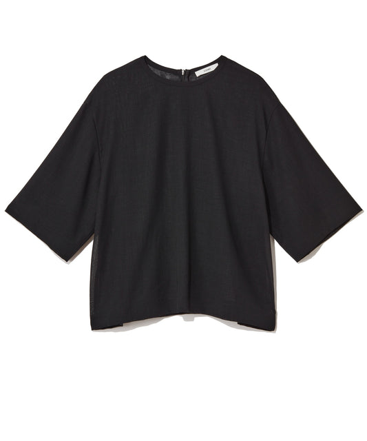 WOOL VOILE / DOUBLE LAYERED SLEEVE T-TOP