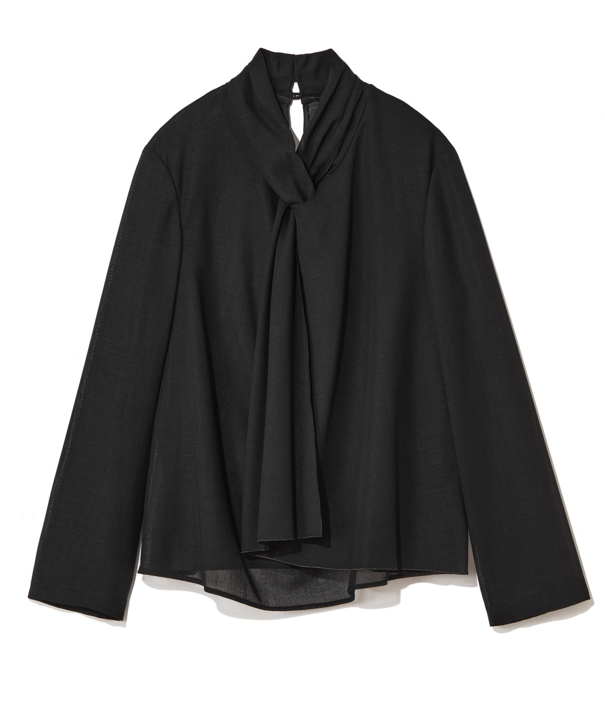 WOOL VOILE / STOLE COLLAR BLOUSE