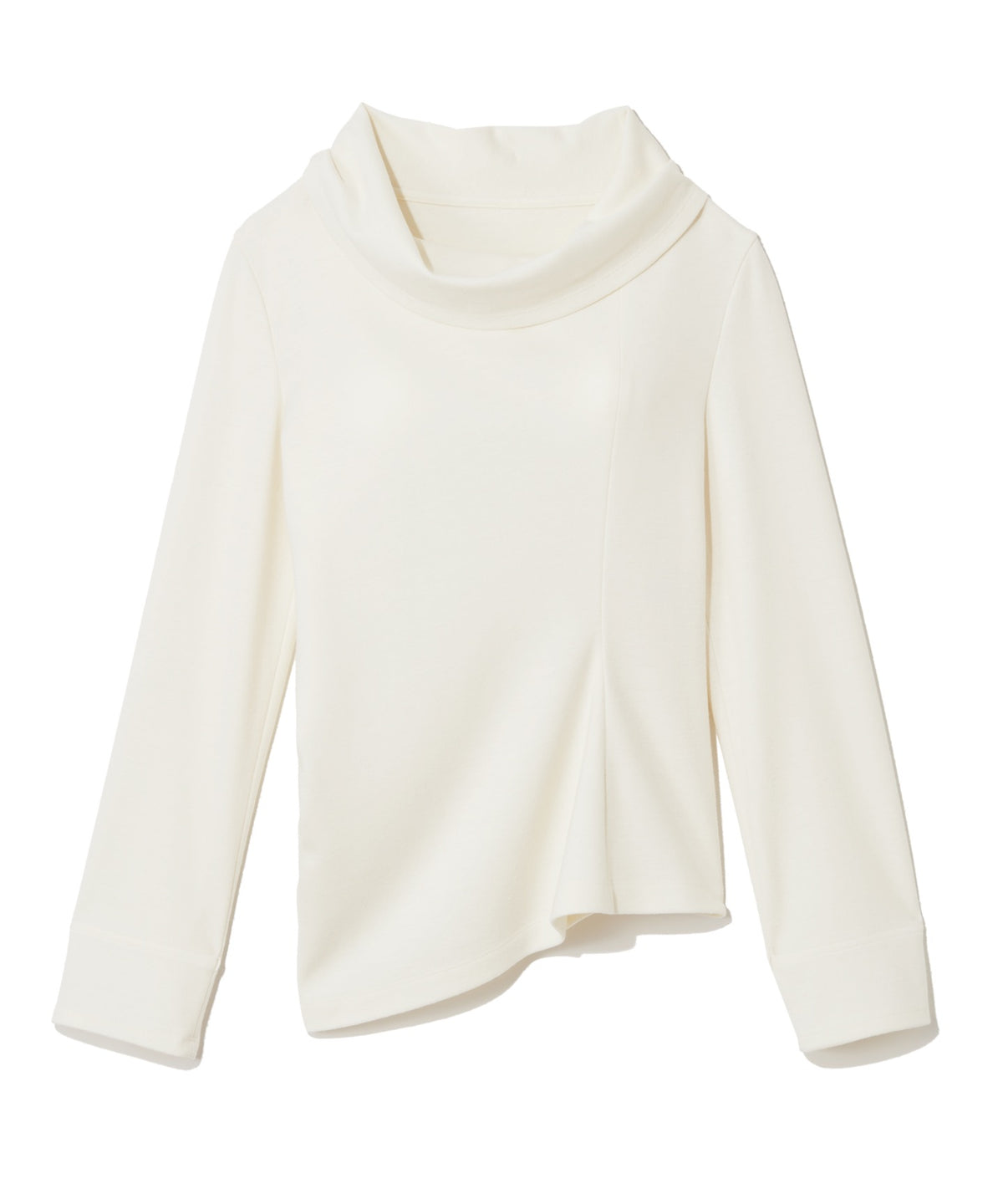 WOOL JERSEY / NUANCE DRAPED NECK JERSEY BLOUSE