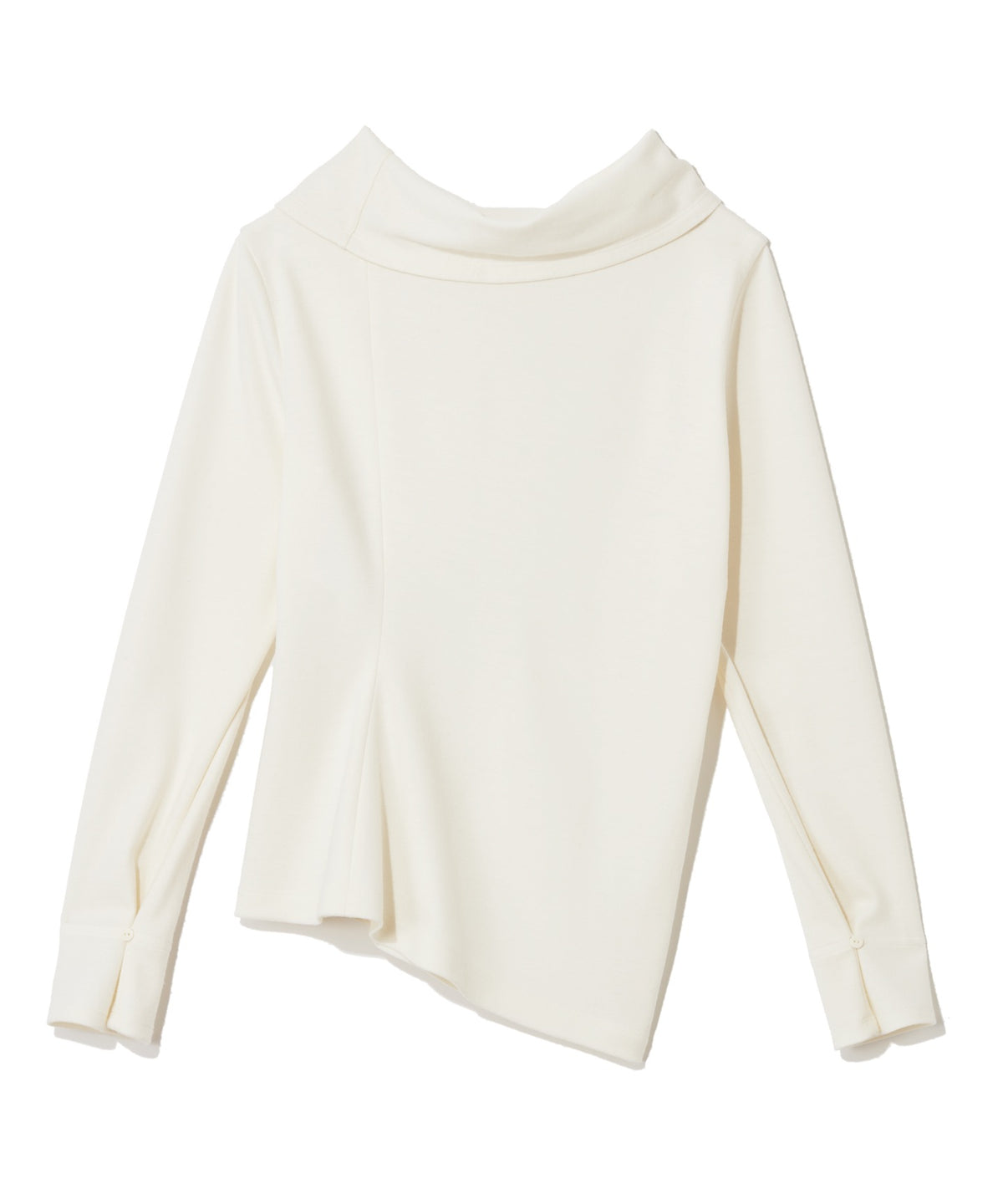 WOOL JERSEY / NUANCE DRAPED NECK JERSEY BLOUSE