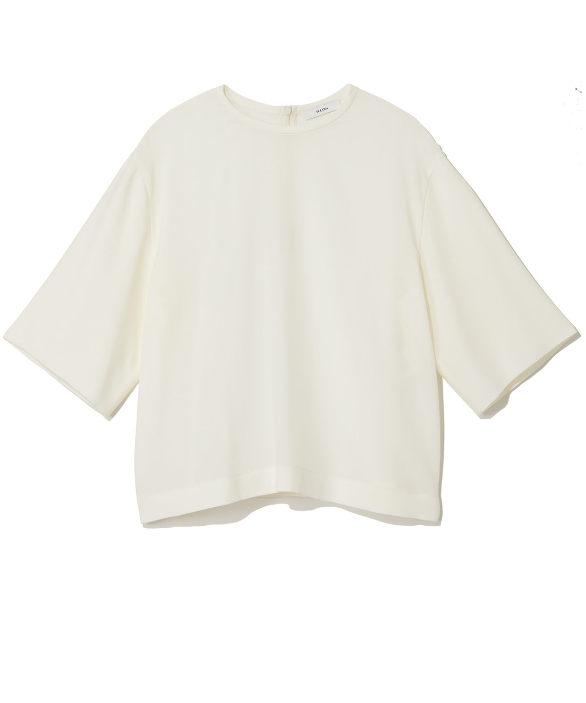 WOOL POLYESTER VOILE / DOUBLE LAYERED SLEEVE T-TOP