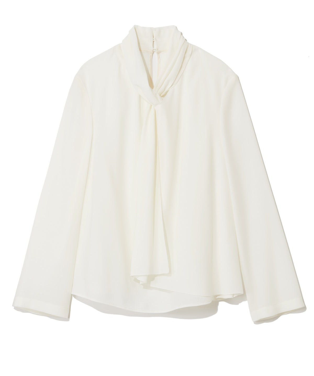 WOOL POLYESTER VOILE / STOLE COLLAR BLOUSE