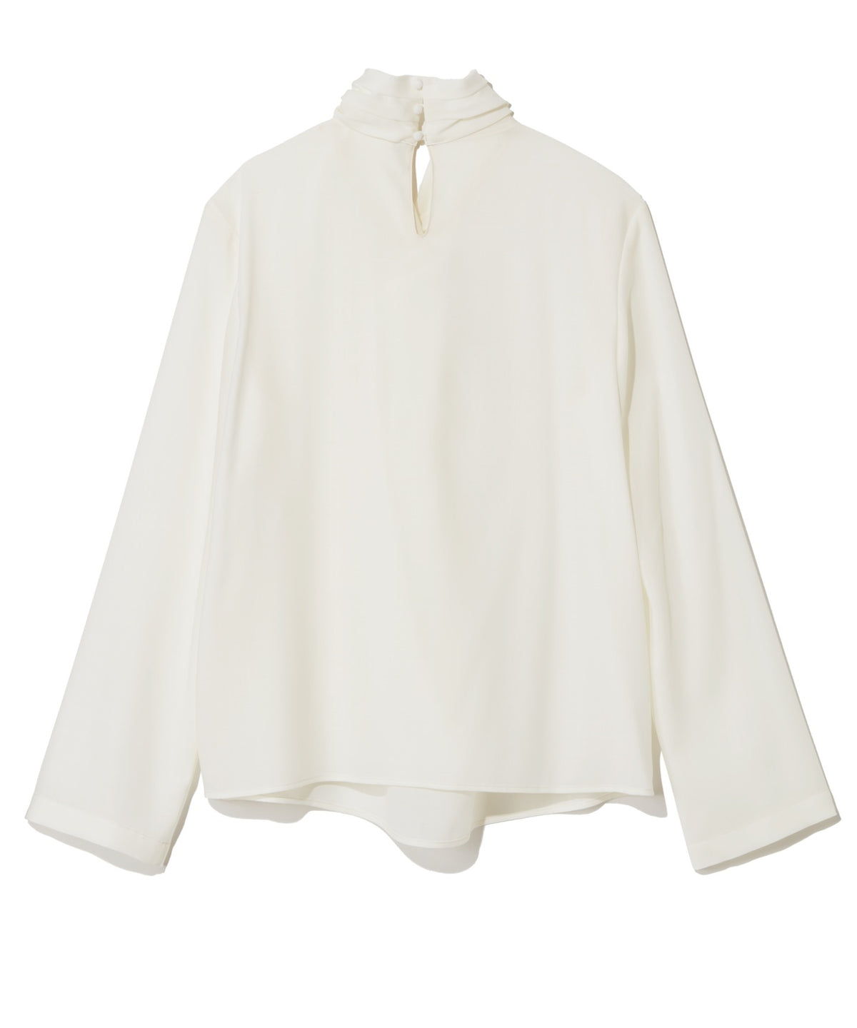 WOOL POLYESTER VOILE / STOLE COLLAR BLOUSE