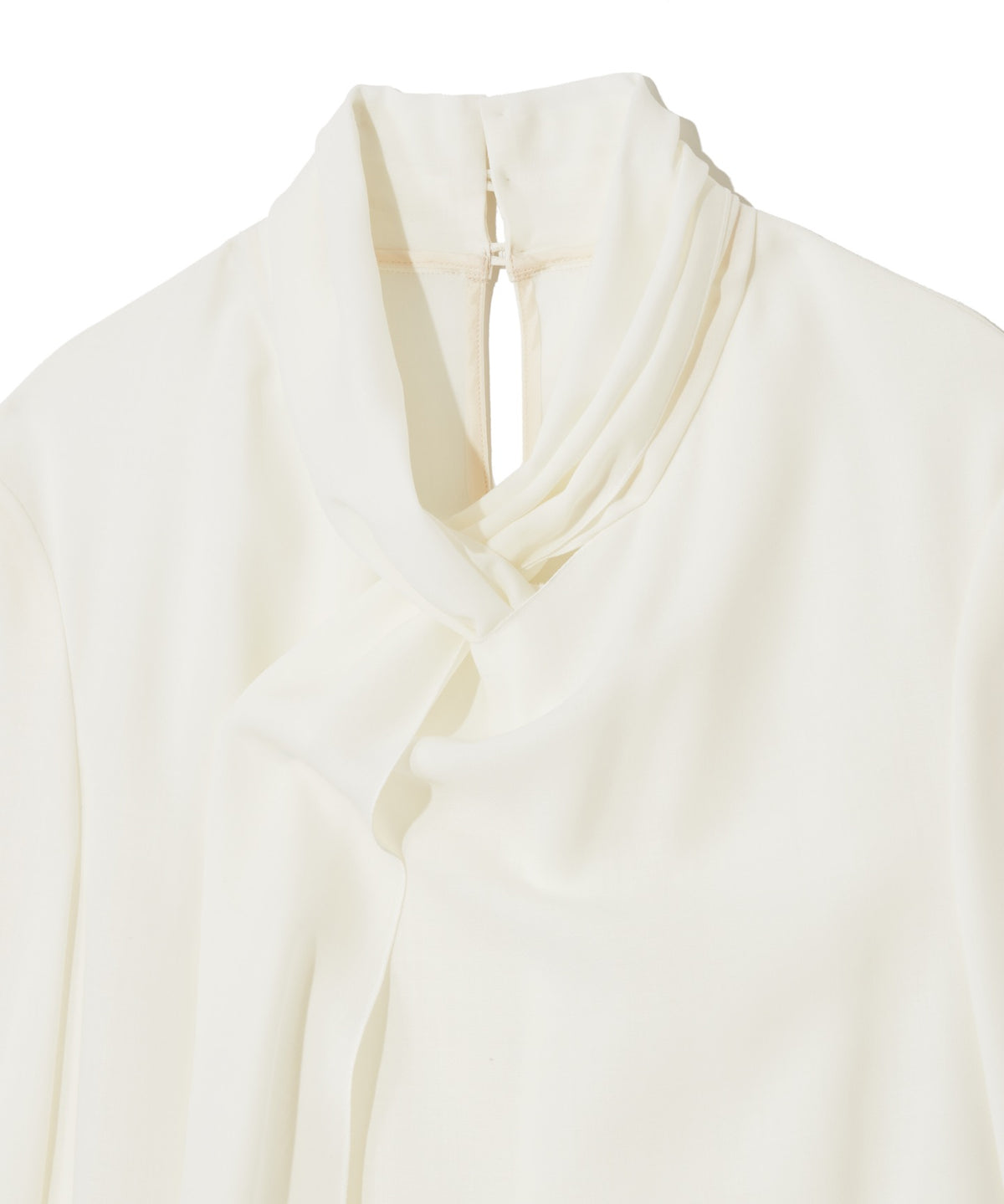 WOOL POLYESTER VOILE / STOLE COLLAR BLOUSE