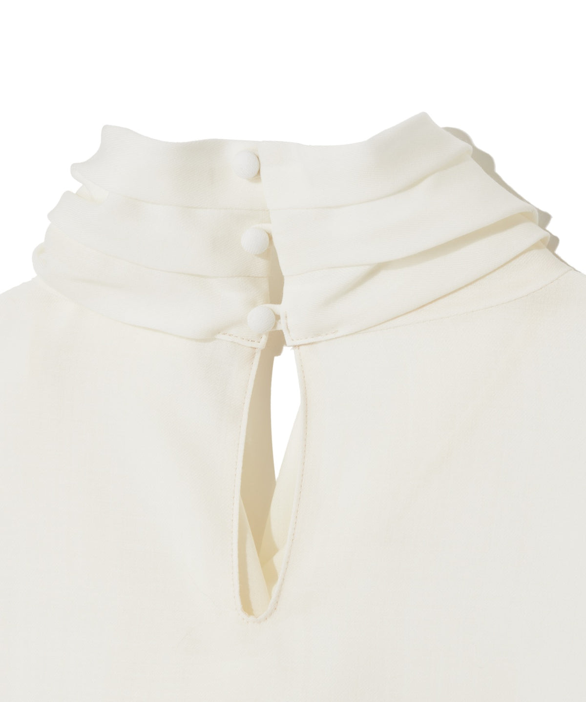WOOL POLYESTER VOILE / STOLE COLLAR BLOUSE