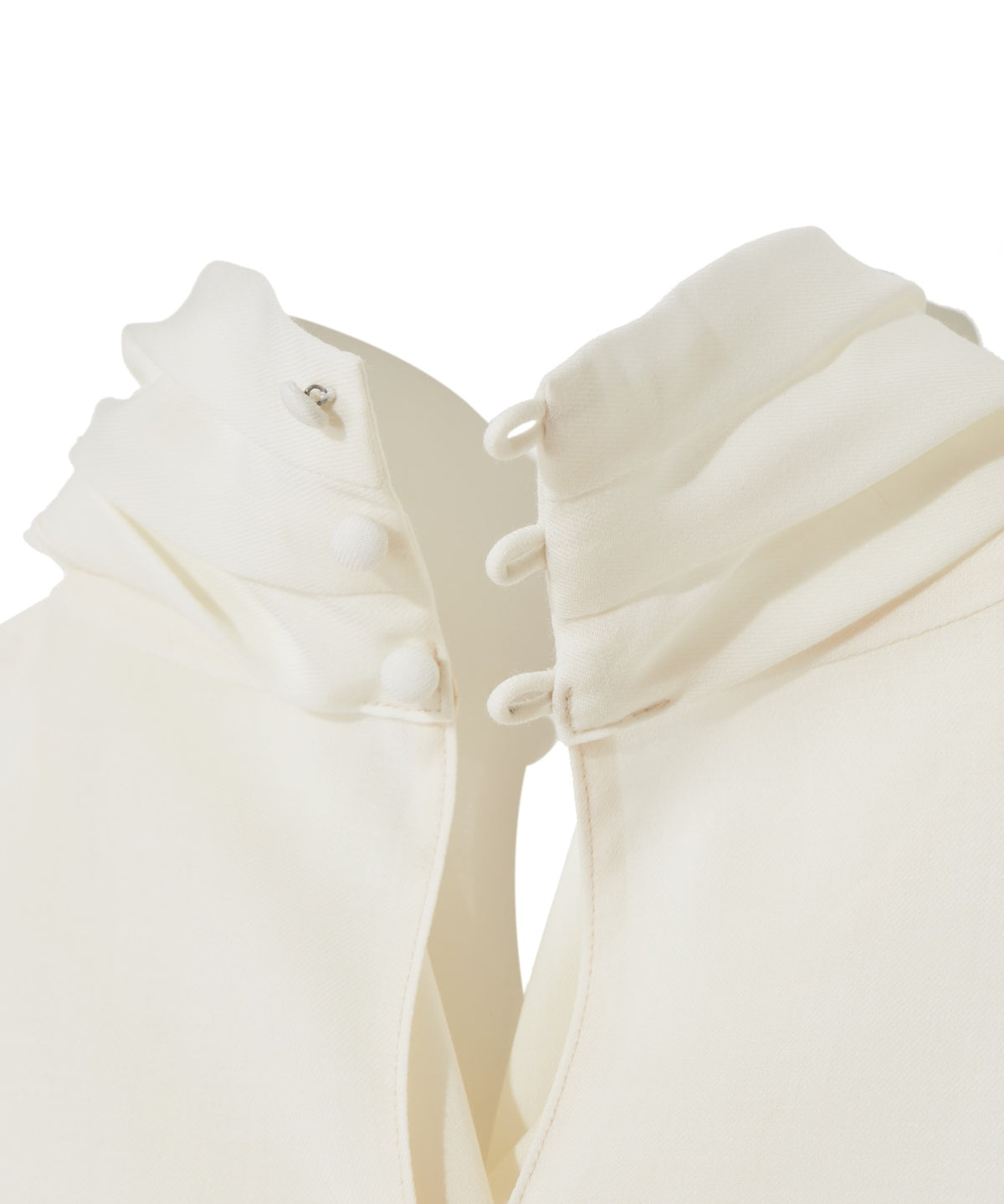 WOOL POLYESTER VOILE / STOLE COLLAR BLOUSE