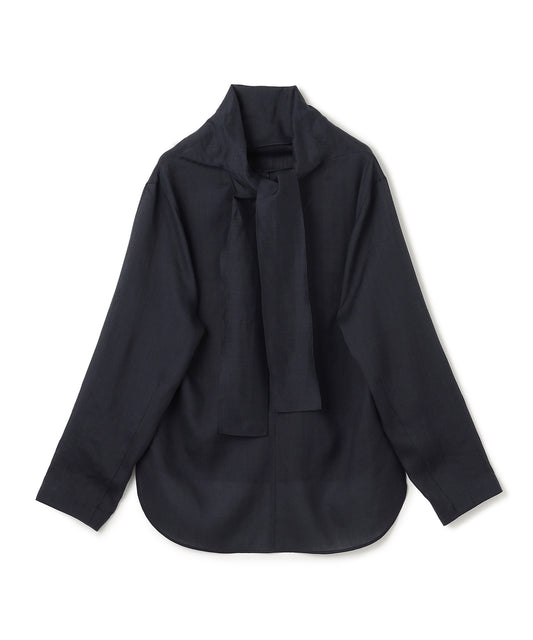 RAMIE SILK LAWN / DRAPEYNECK BLOUSE