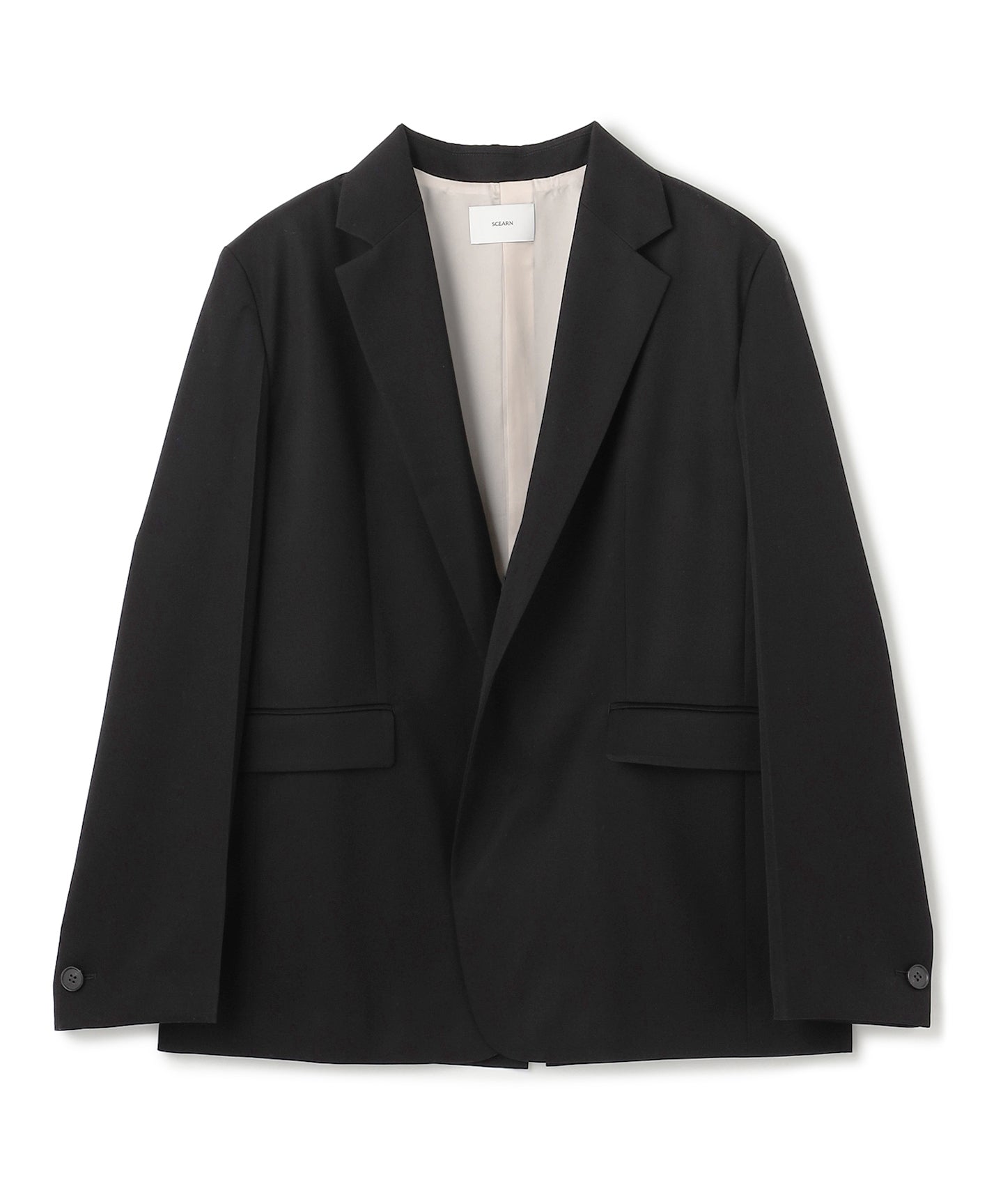 WOOL GABARDINE / PLEATED TAILORED JACKET