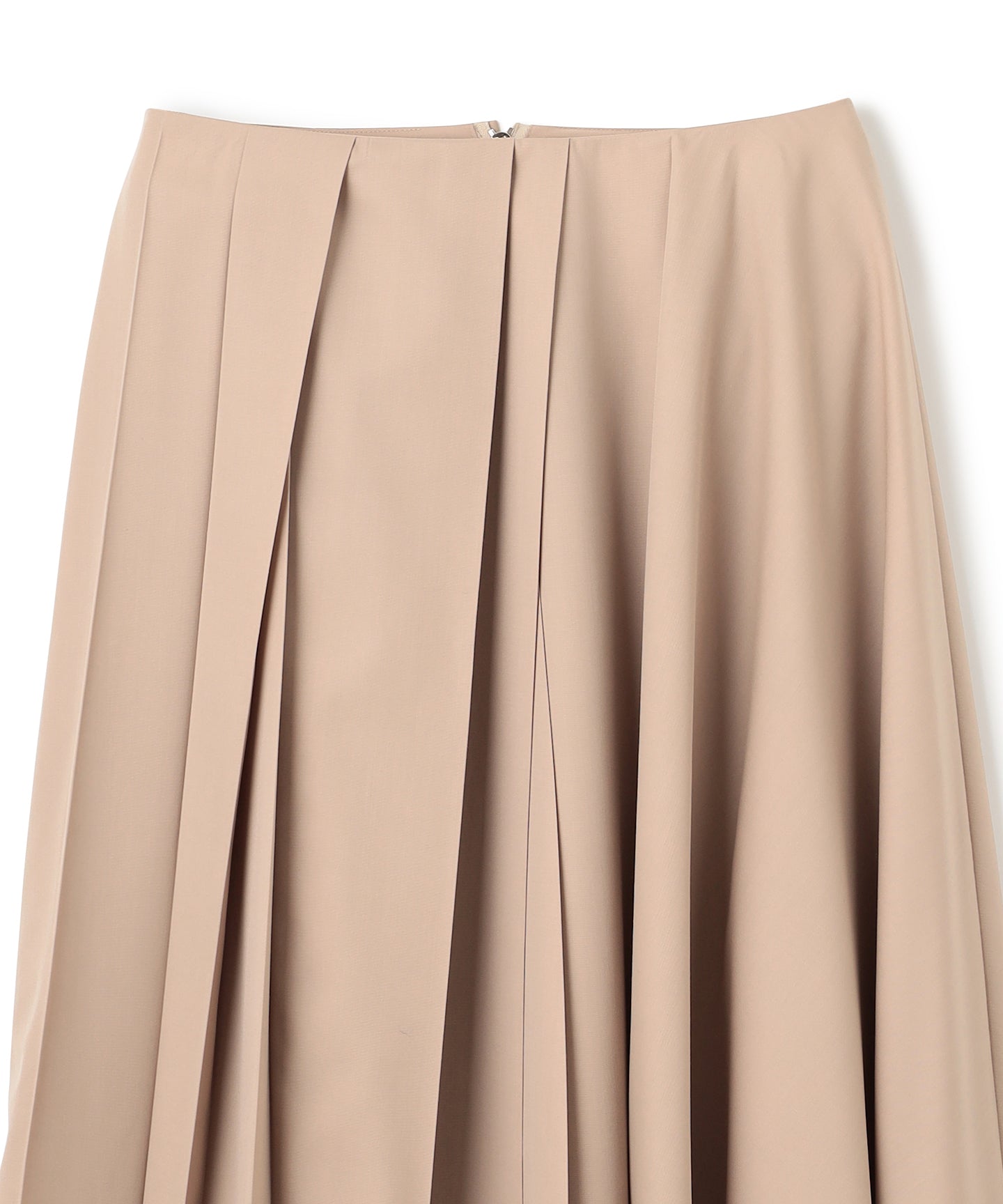 WOOL GABARDINE / PLEATED ASYMMETRY SKIRT