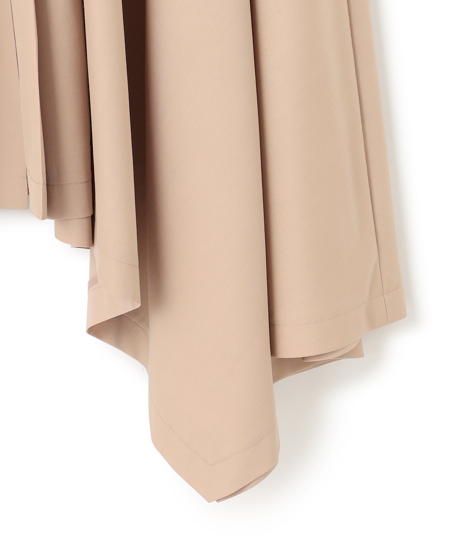 WOOL GABARDINE / PLEATED ASYMMETRY SKIRT