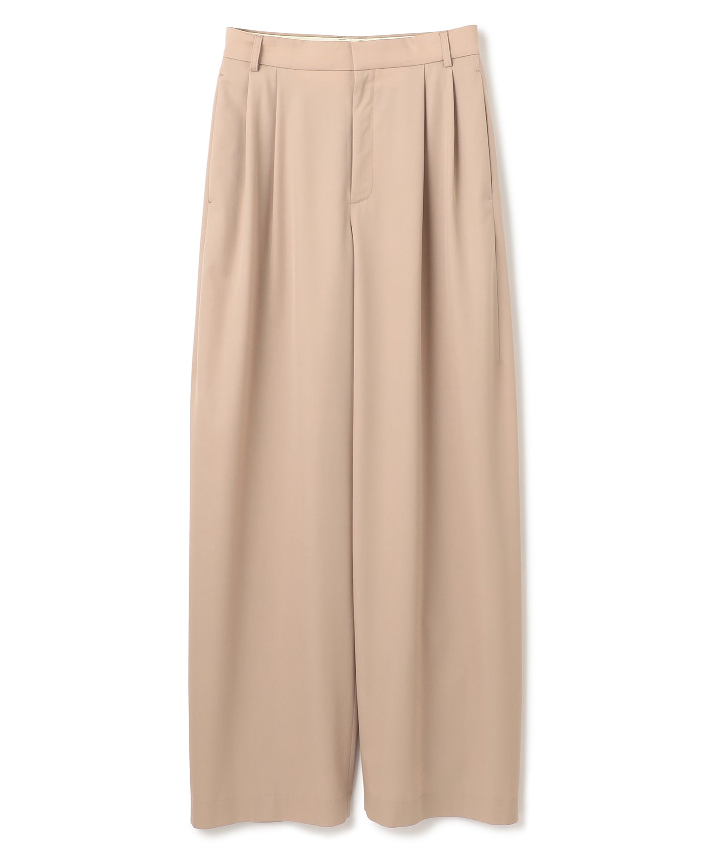 WOOL GABARDINE / DOUBLE PLEATED TSUTSUMU PANTS