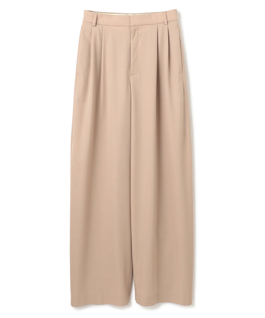 WOOL GABARDINE / DOUBLE PLEATED TSUTSUMU PANTS