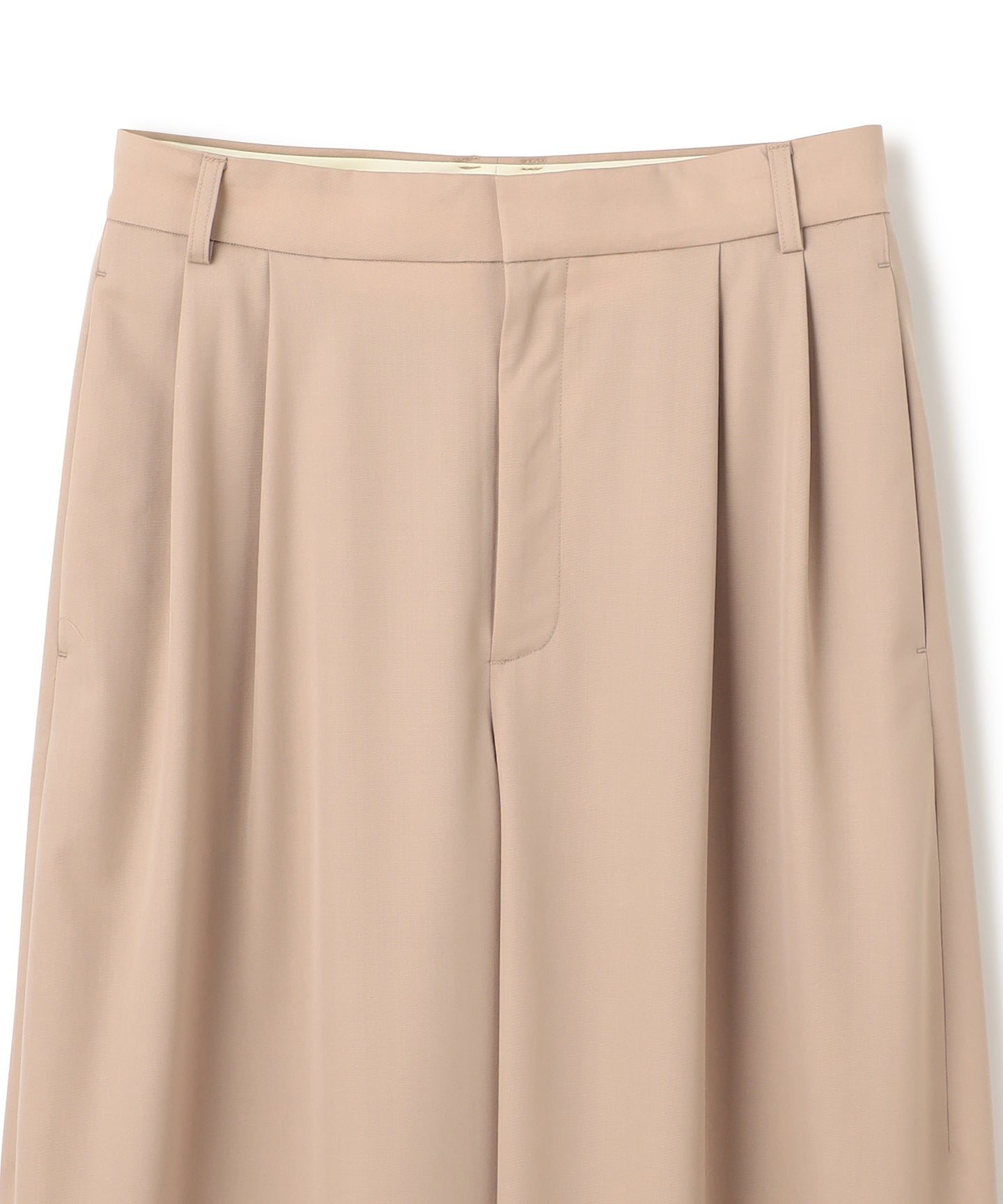 WOOL GABARDINE / DOUBLE PLEATED TSUTSUMU PANTS