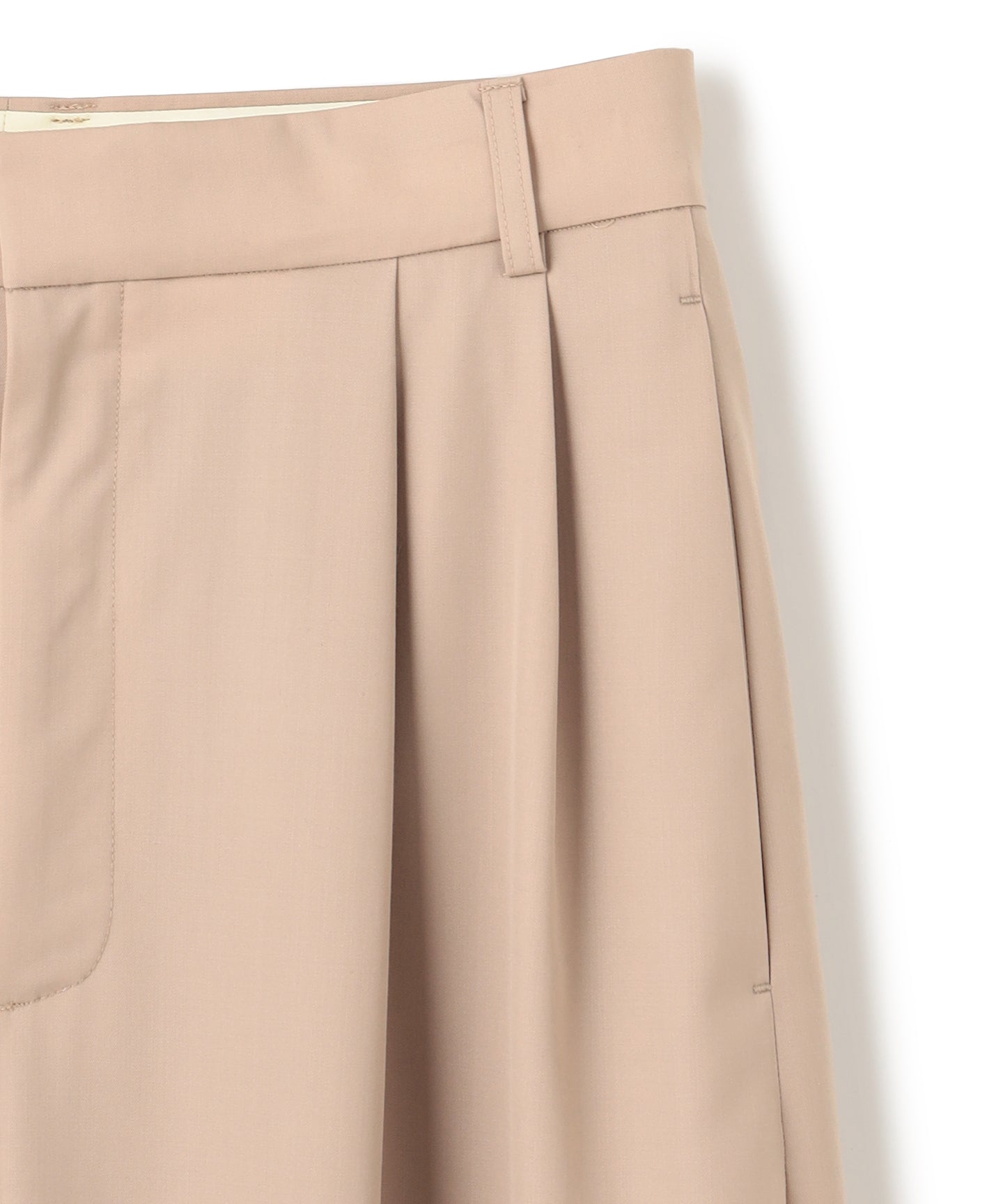 WOOL GABARDINE / DOUBLE PLEATED TSUTSUMU PANTS