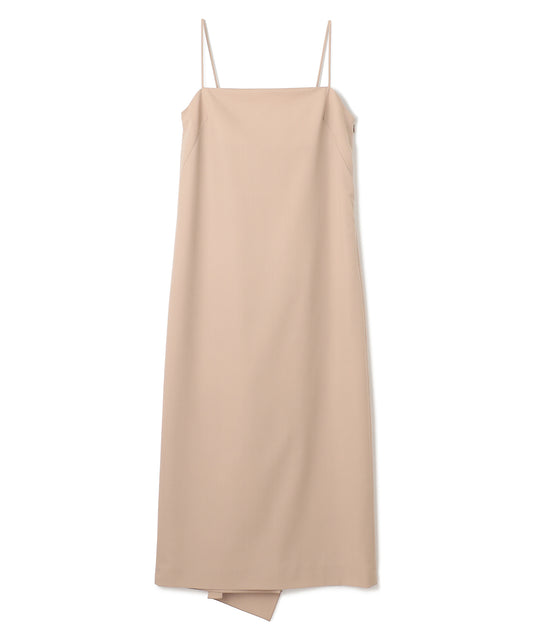 WOOL GABARDINE / PLEATED DRESS