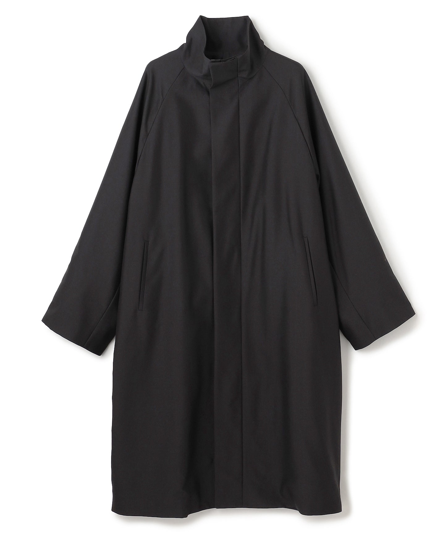 WOOL SILK / HOODY CURVY COAT