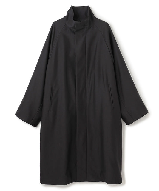 WOOL SILK / HOODY CURVY COAT