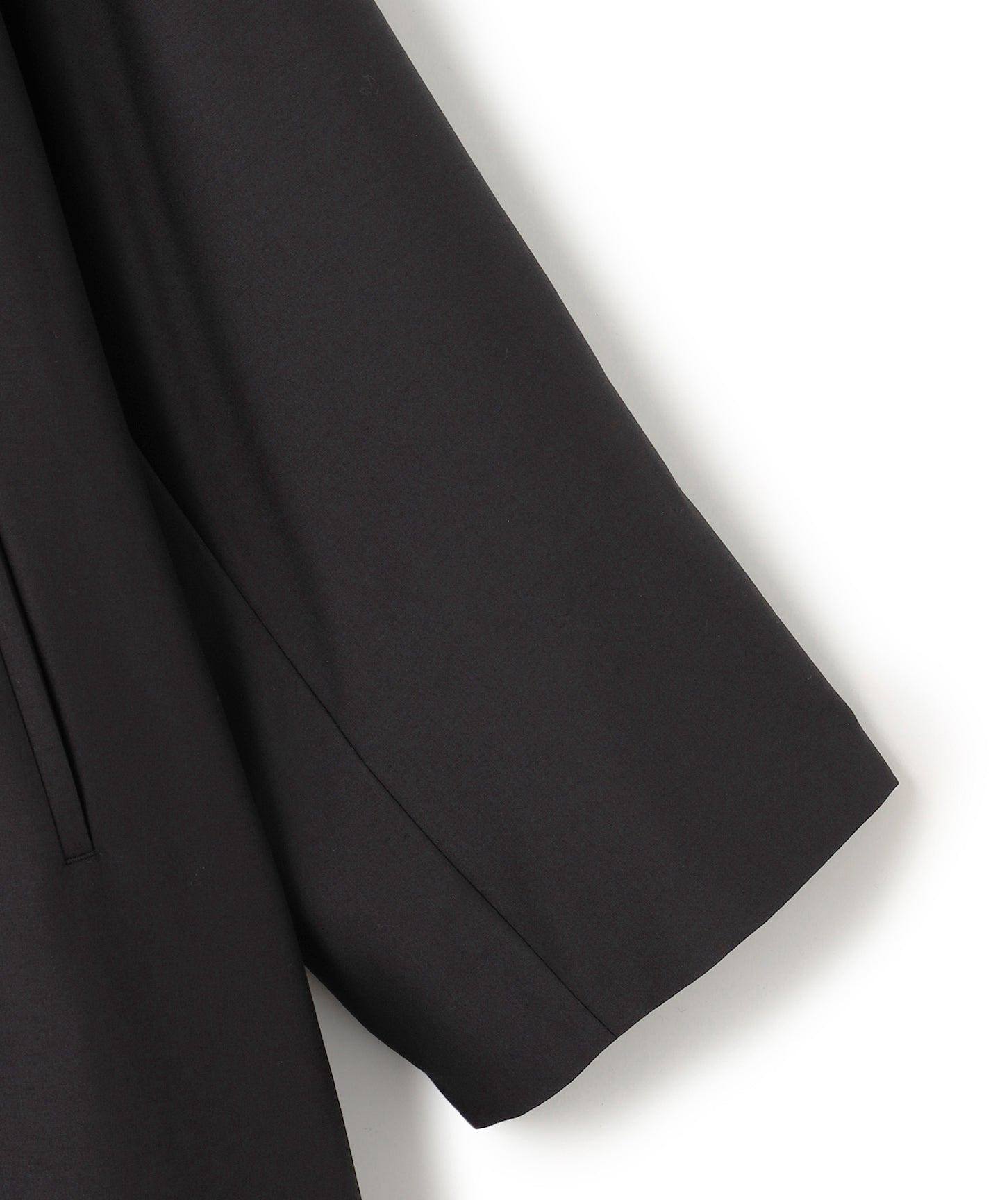 WOOL SILK / HOODY CURVY COAT