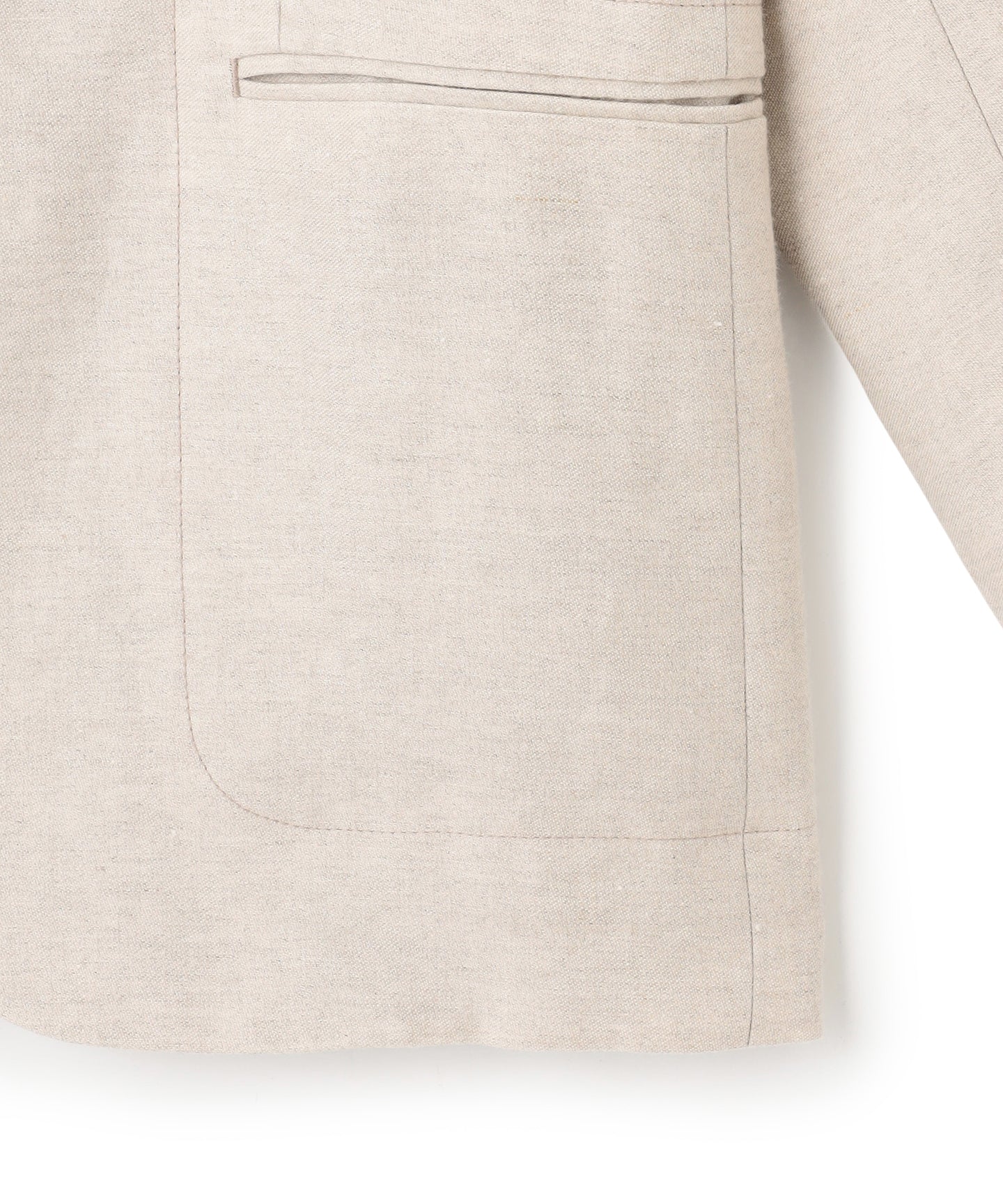 LINEN DOUBLE CLOTH / OVERSIZED NO COLLAR JACKET