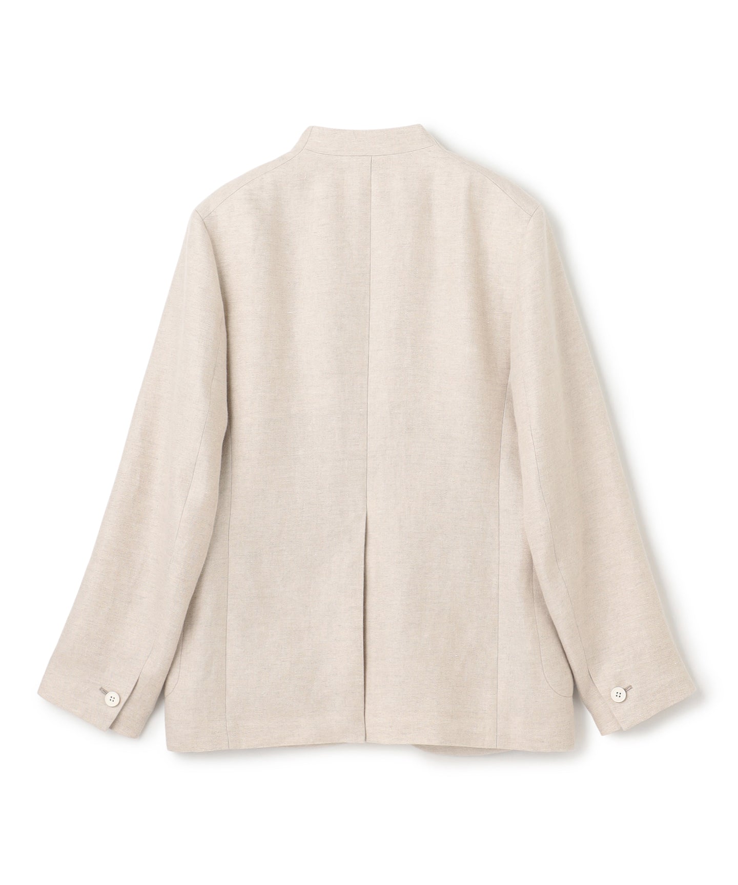 LINEN DOUBLE CLOTH / OVERSIZED NO COLLAR JACKET
