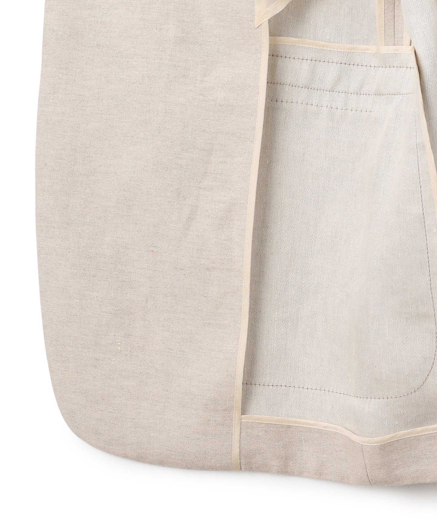 LINEN DOUBLE CLOTH / OVERSIZED NO COLLAR JACKET