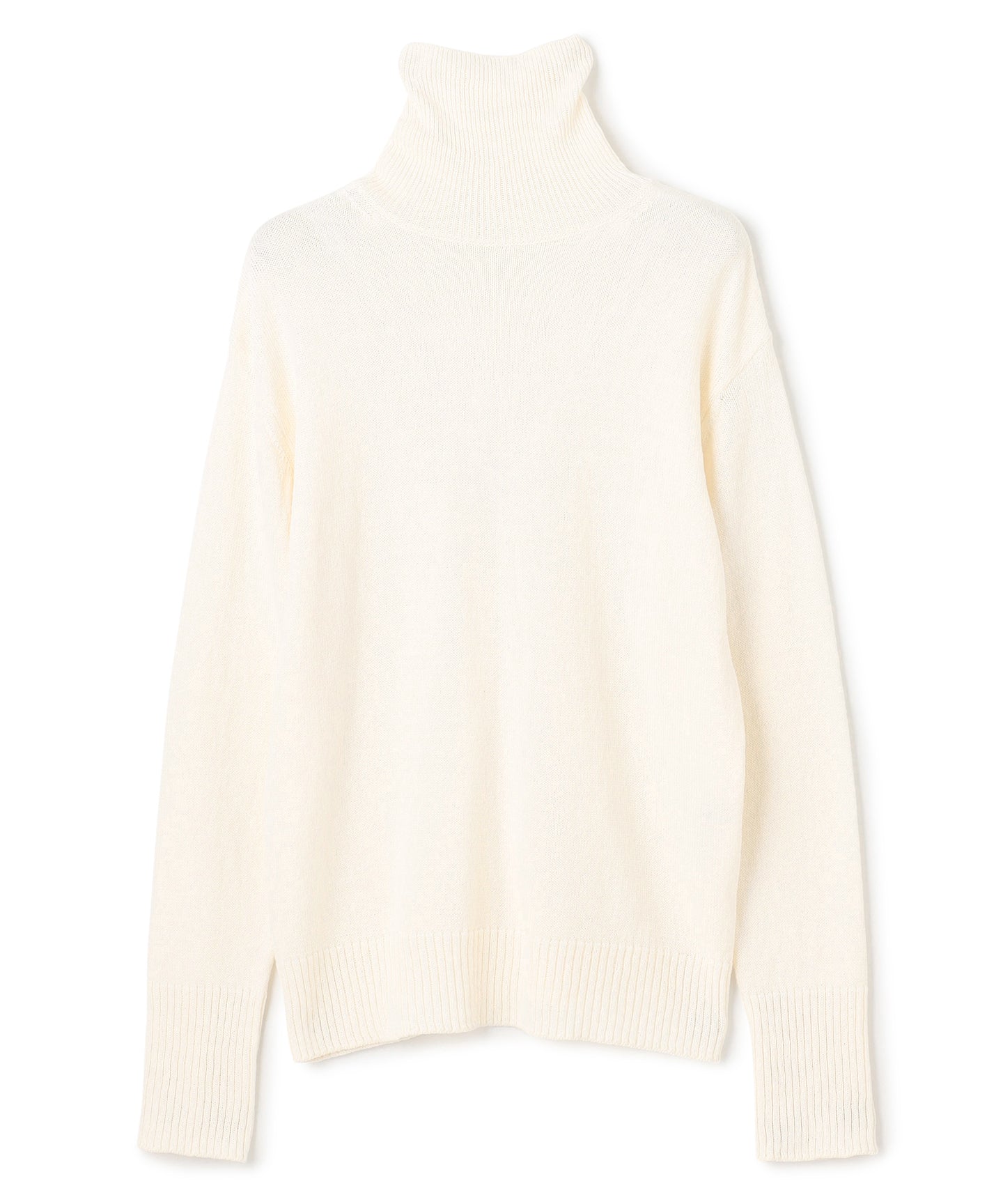 WOOL LINEN SILK / HIGH-NECK SWEATER