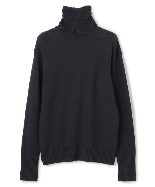 WOOL LINEN SILK / HIGH-NECK SWEATER