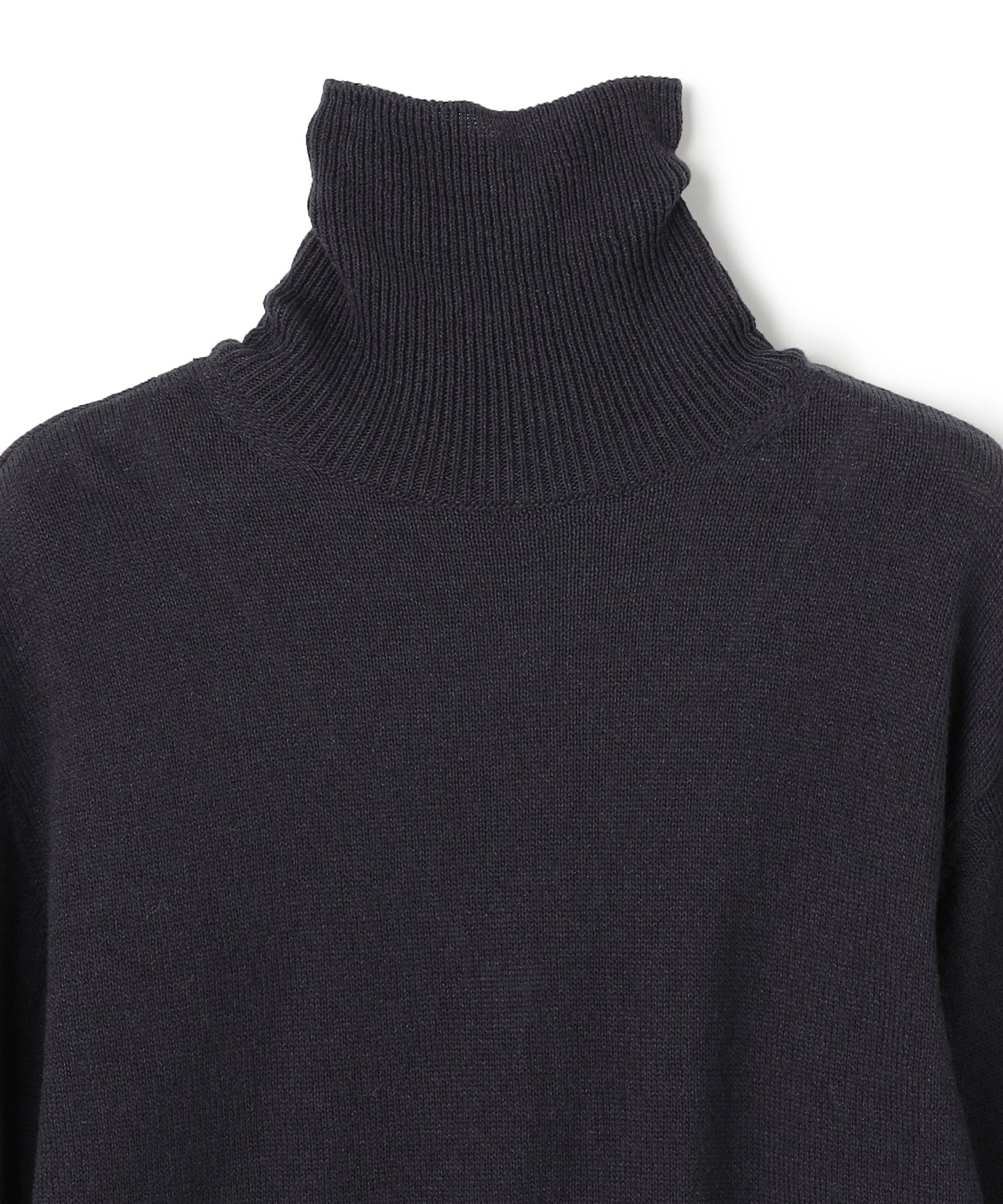 WOOL LINEN SILK / HIGH-NECK SWEATER