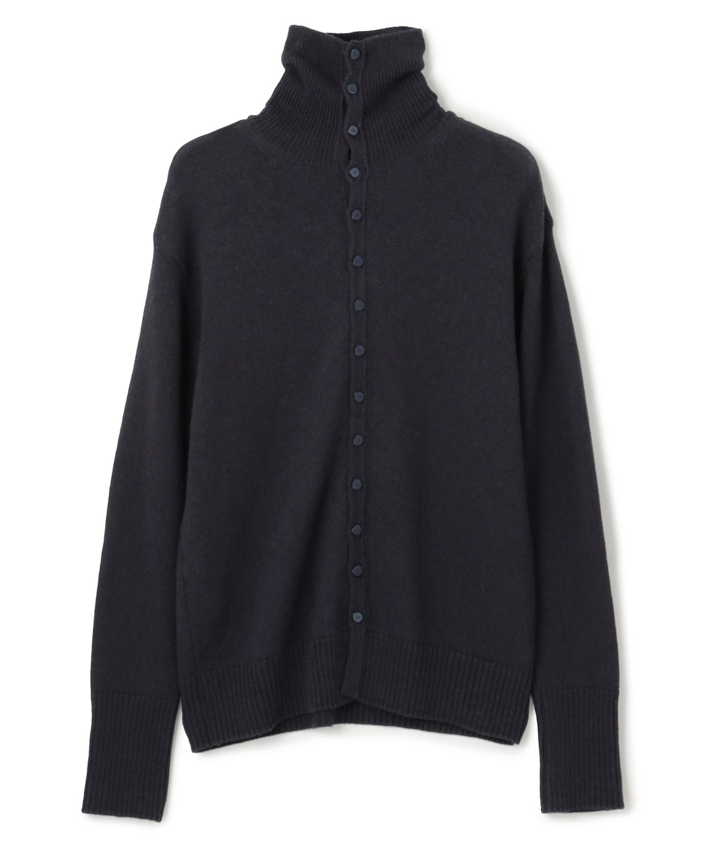 WOOL LINEN SILK / HIGH-NECK SWEATER