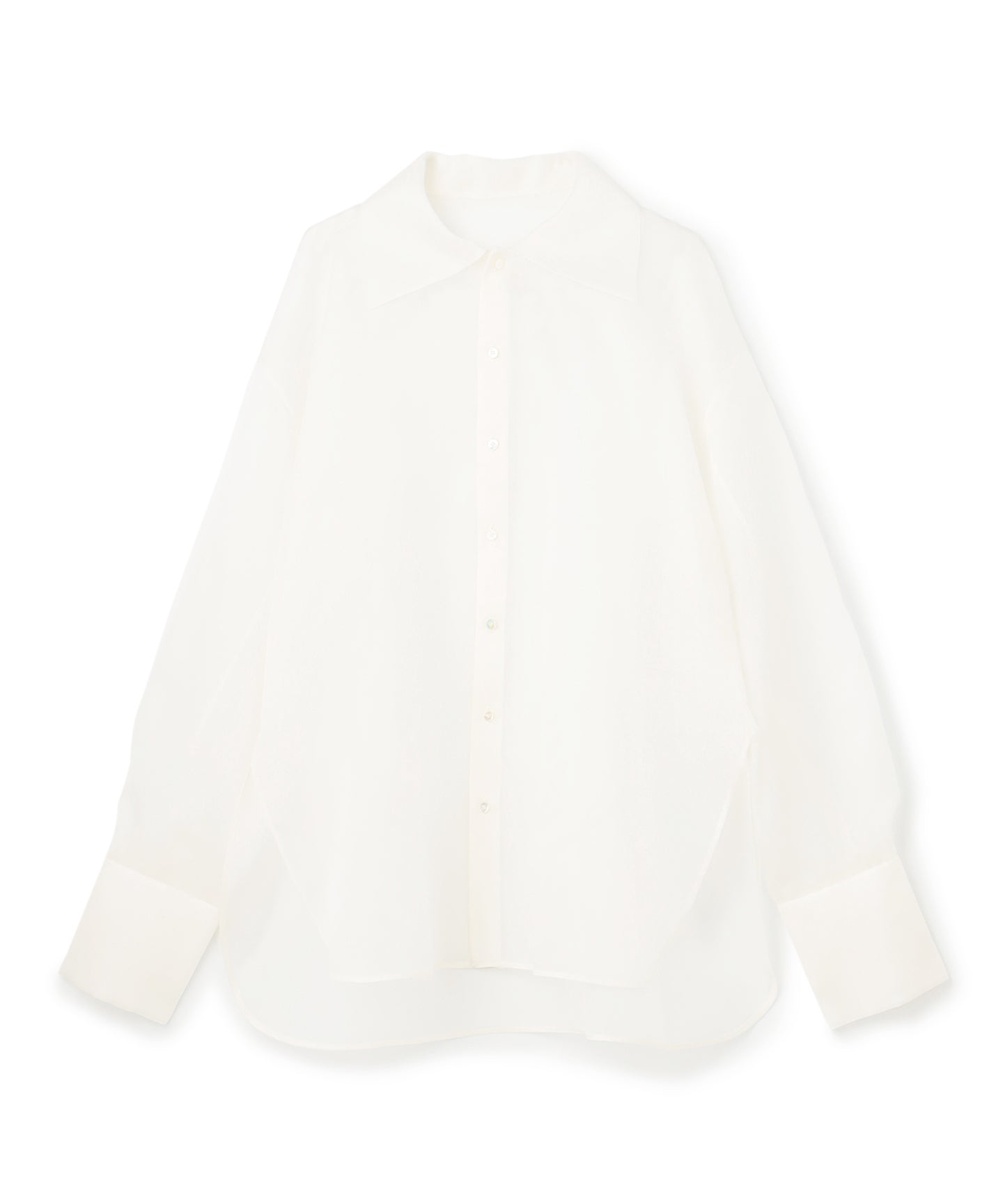 SILK SATIN ORGANDIE / OVERSIZED SHIRT BLOUSE