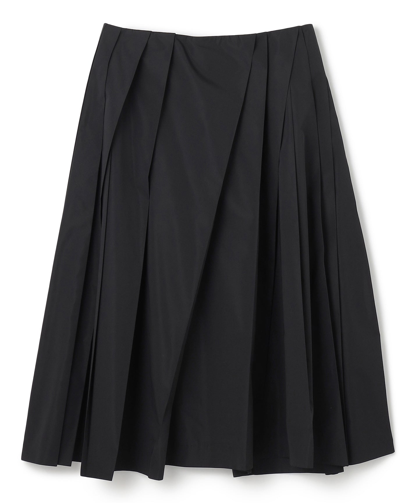 POLYESTER SILK TAFFETA / PLEATED A-LINE SKIRT